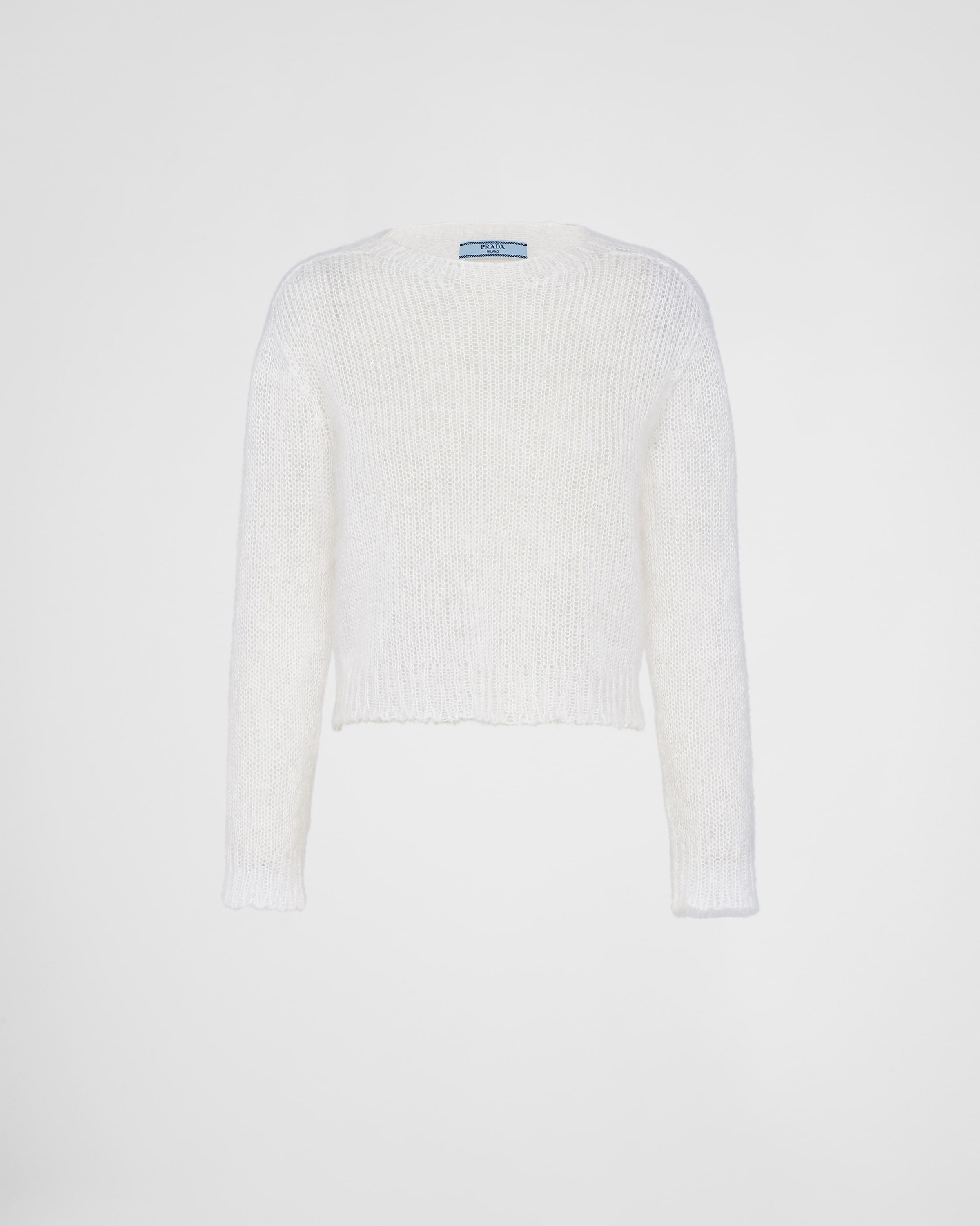 Mohair crew-neck sweater Natural