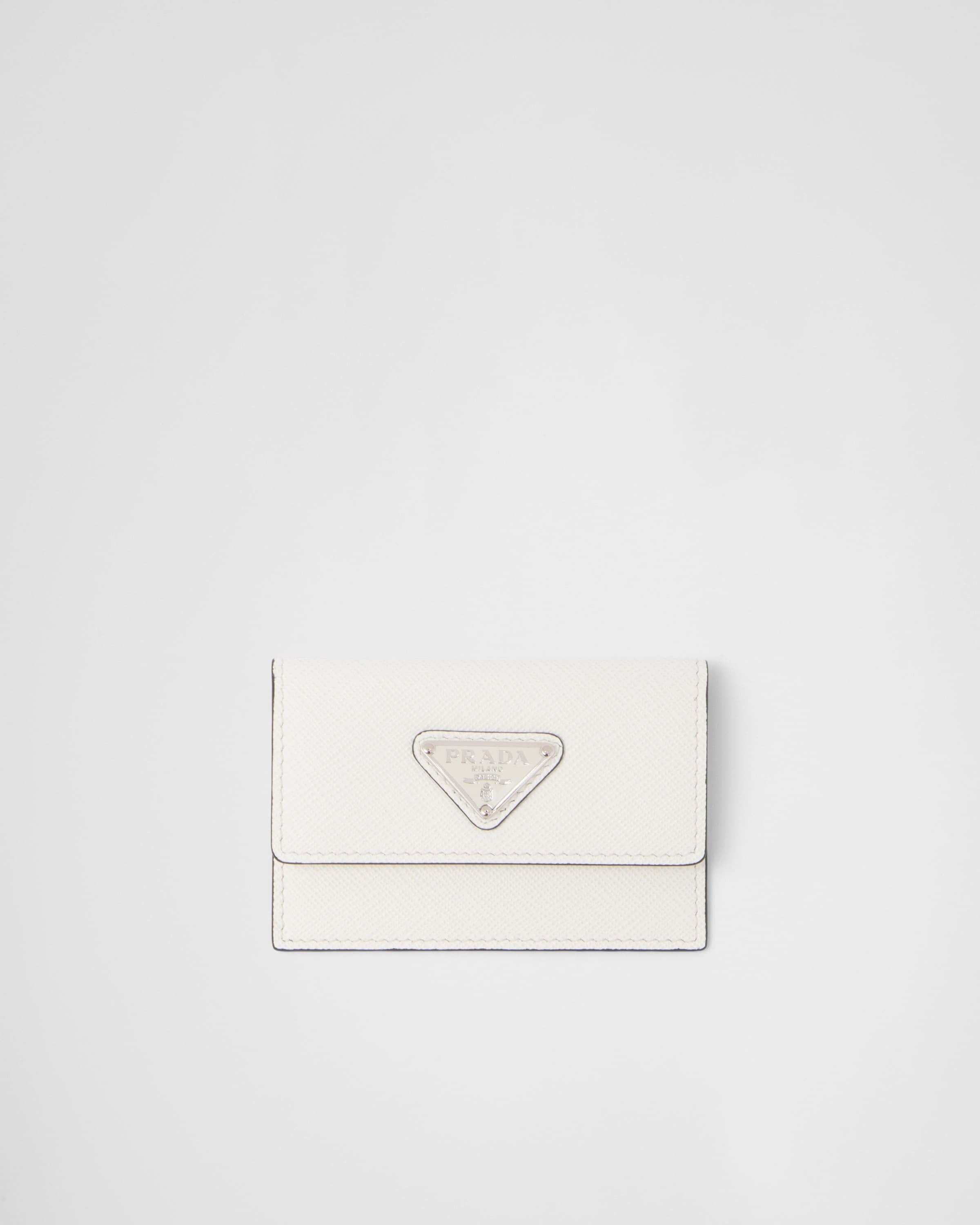 Saffiano leather card holder White