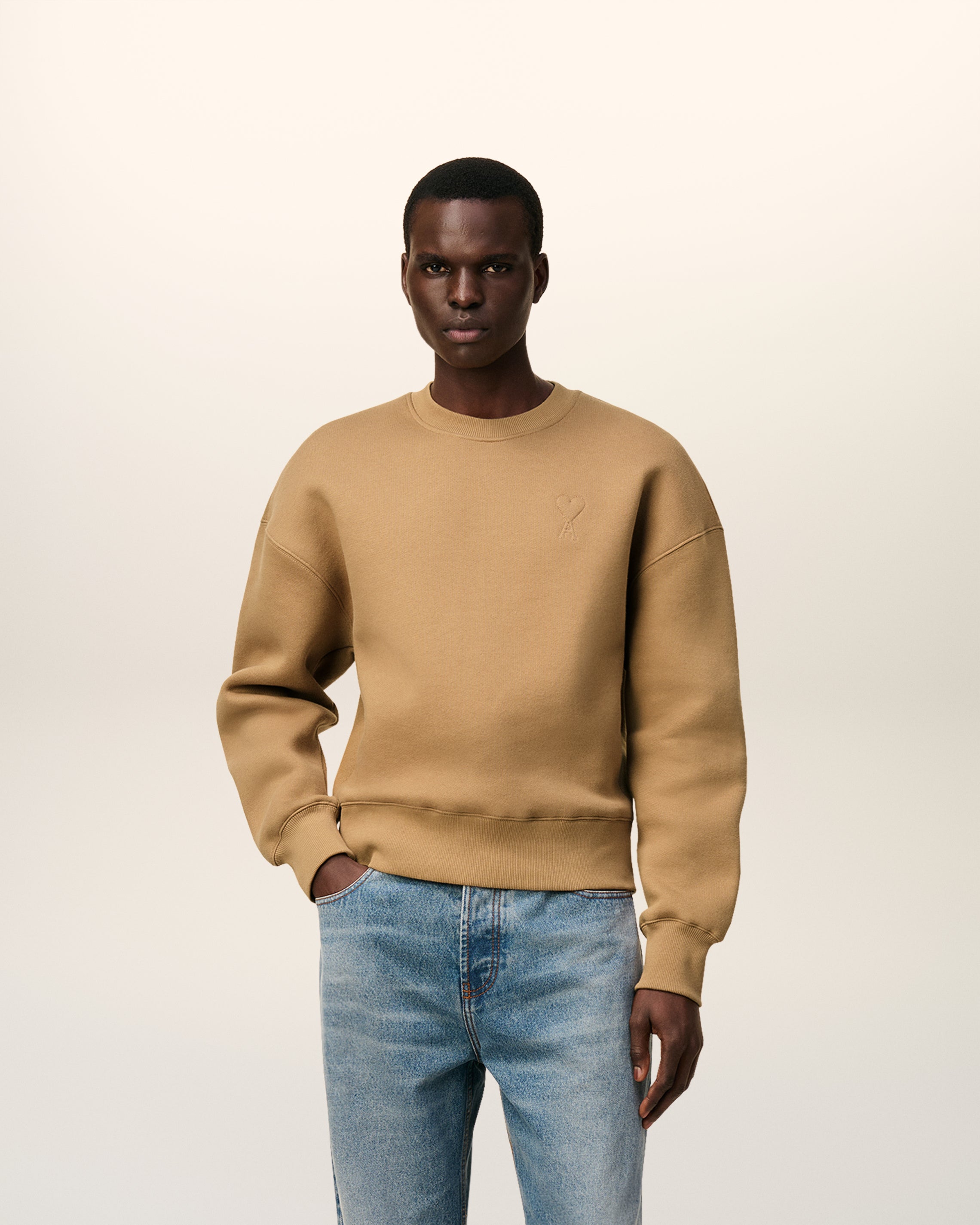Brown Cotton Ami De Coeur Sweatshirt CAMEL