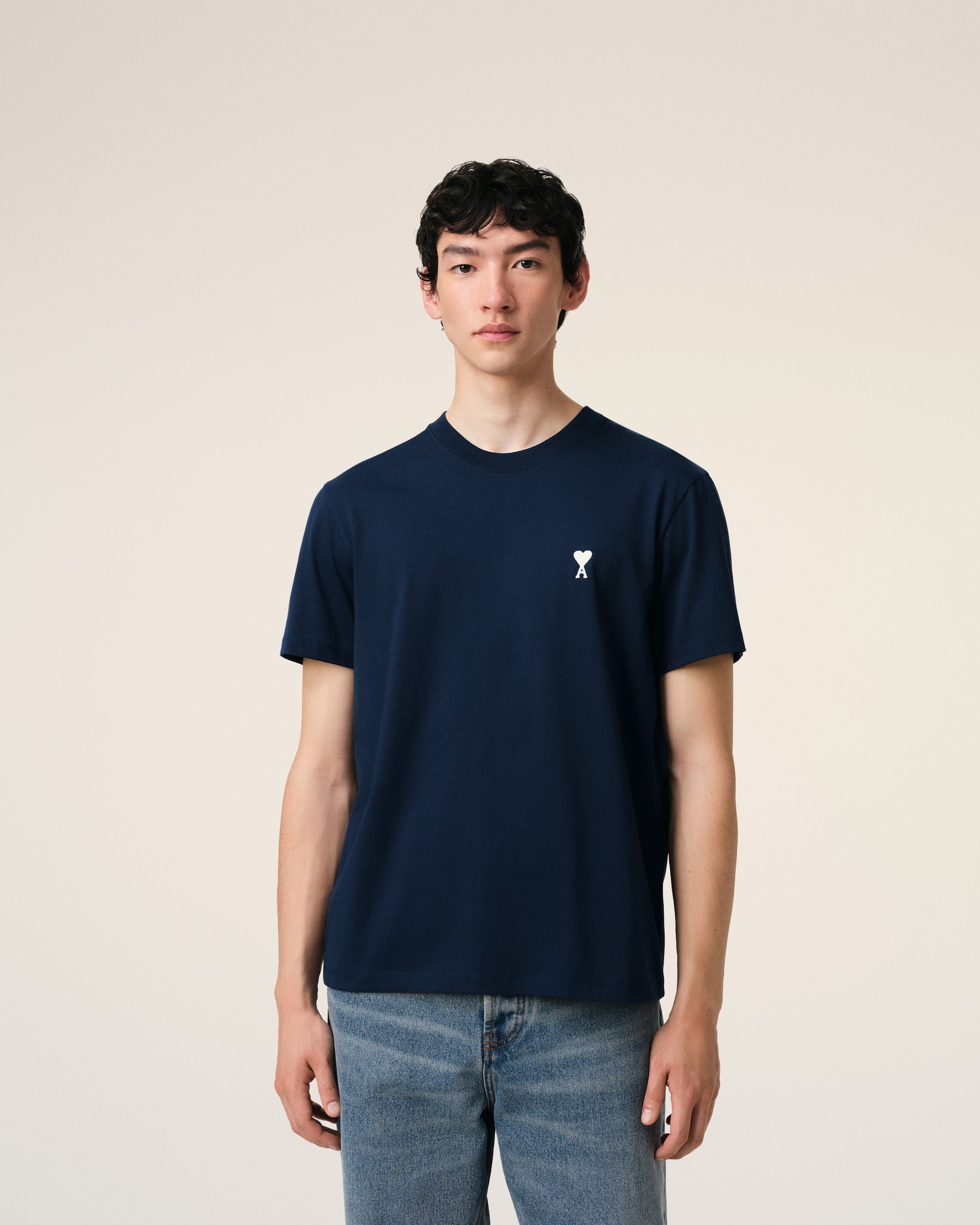 NAVY COTTON AMI DE COEUR T-SHIRT NIGHT BLUE
