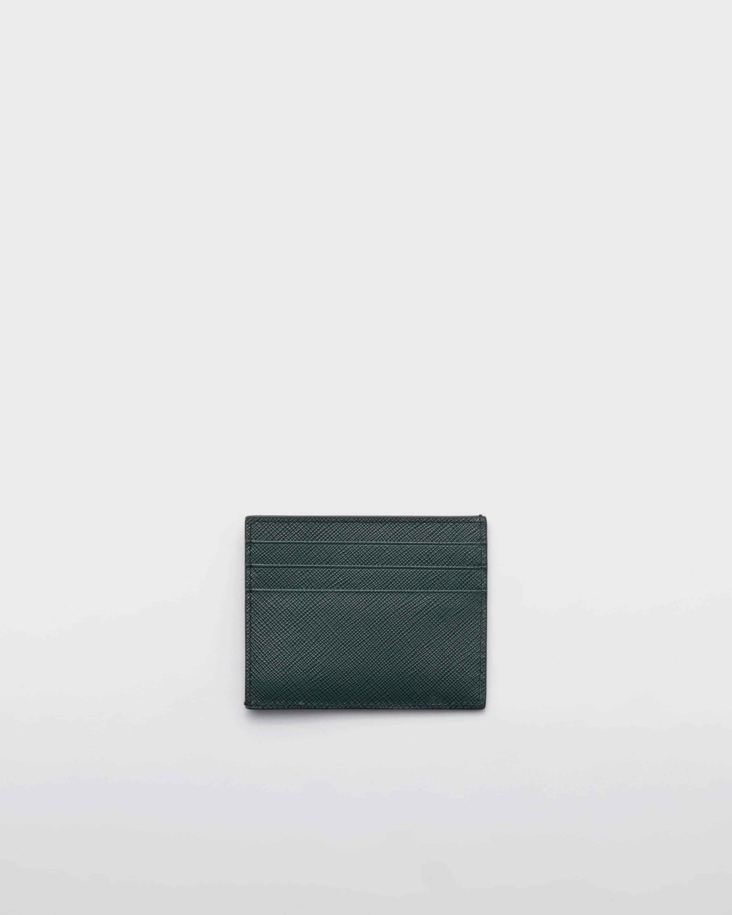 Saffiano Leather Card Holder Emerald Green