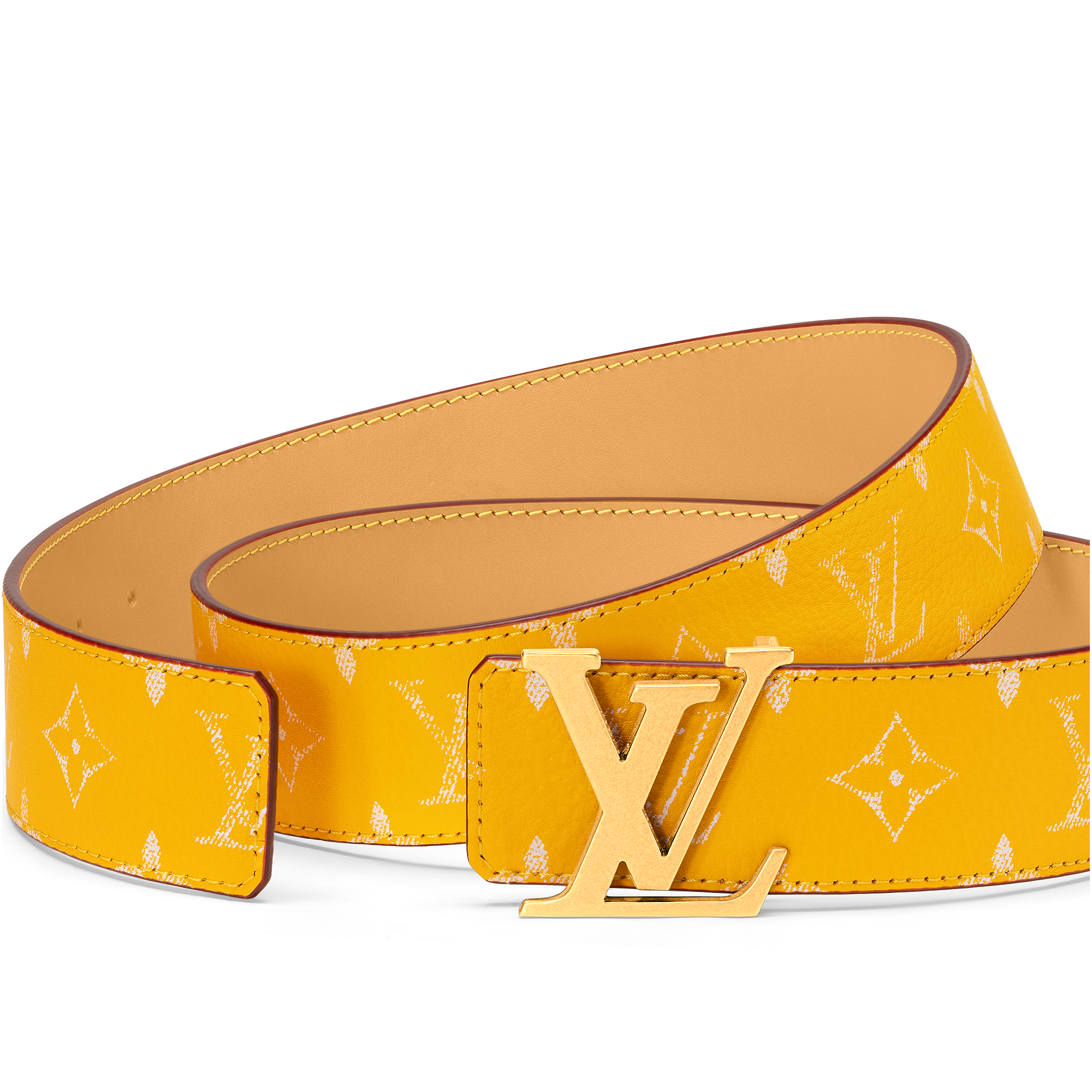 LV Initiales 40mm Reversible Belt SANS LIGNE ESTHETIQUE - Jaune