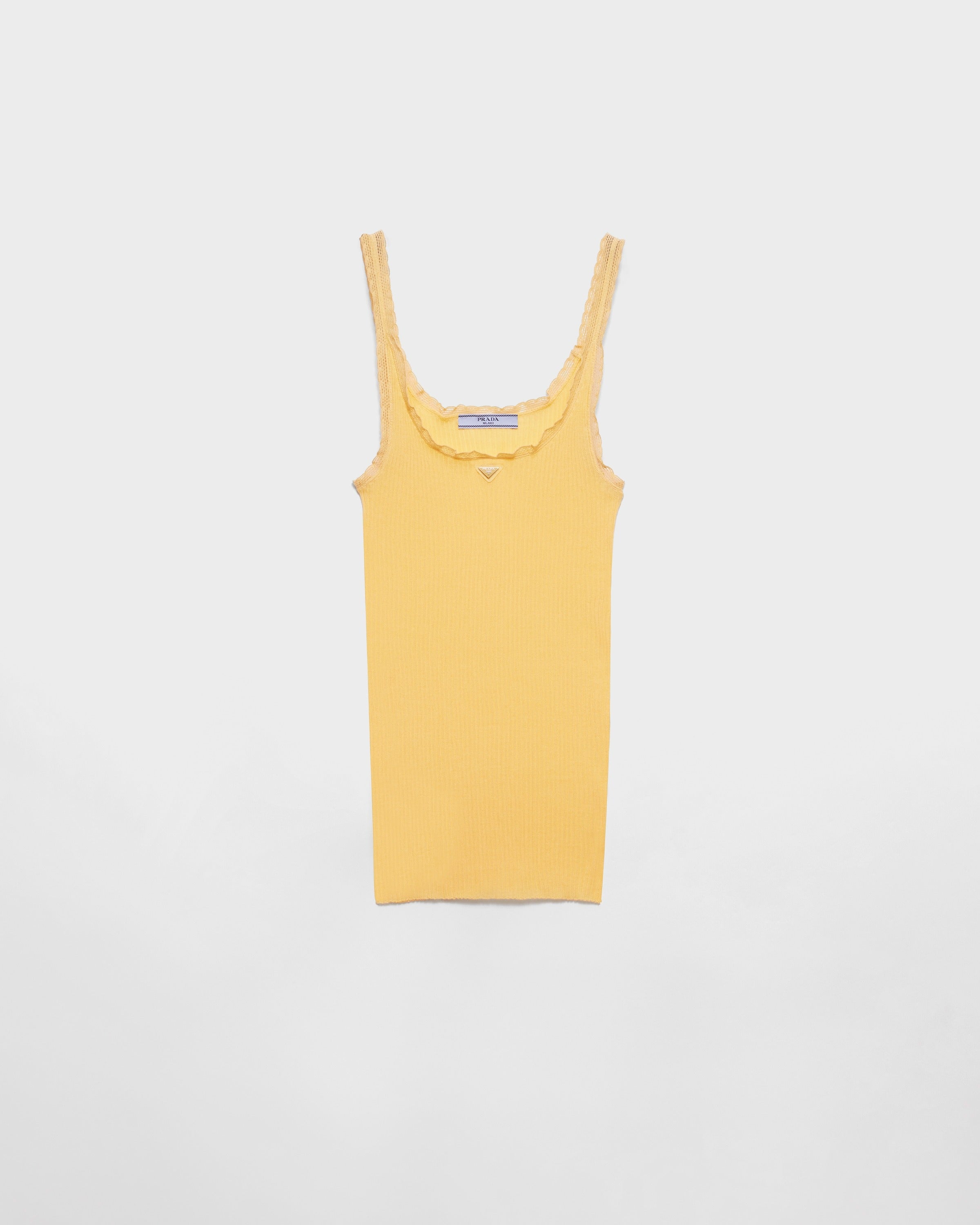 Ribbed cotton top Yellow