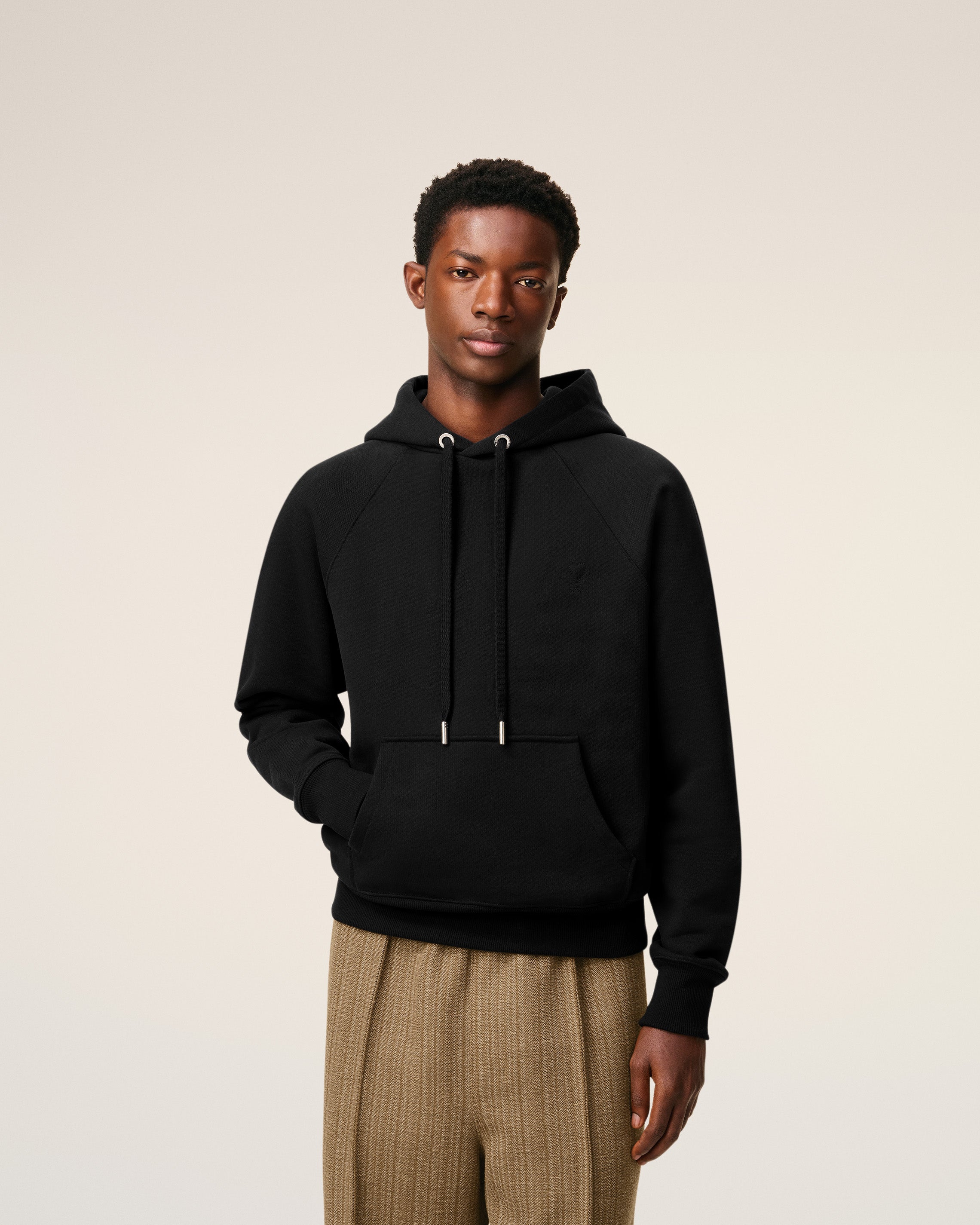 Black Cotton Ami De Coeur Hoodie BLACK