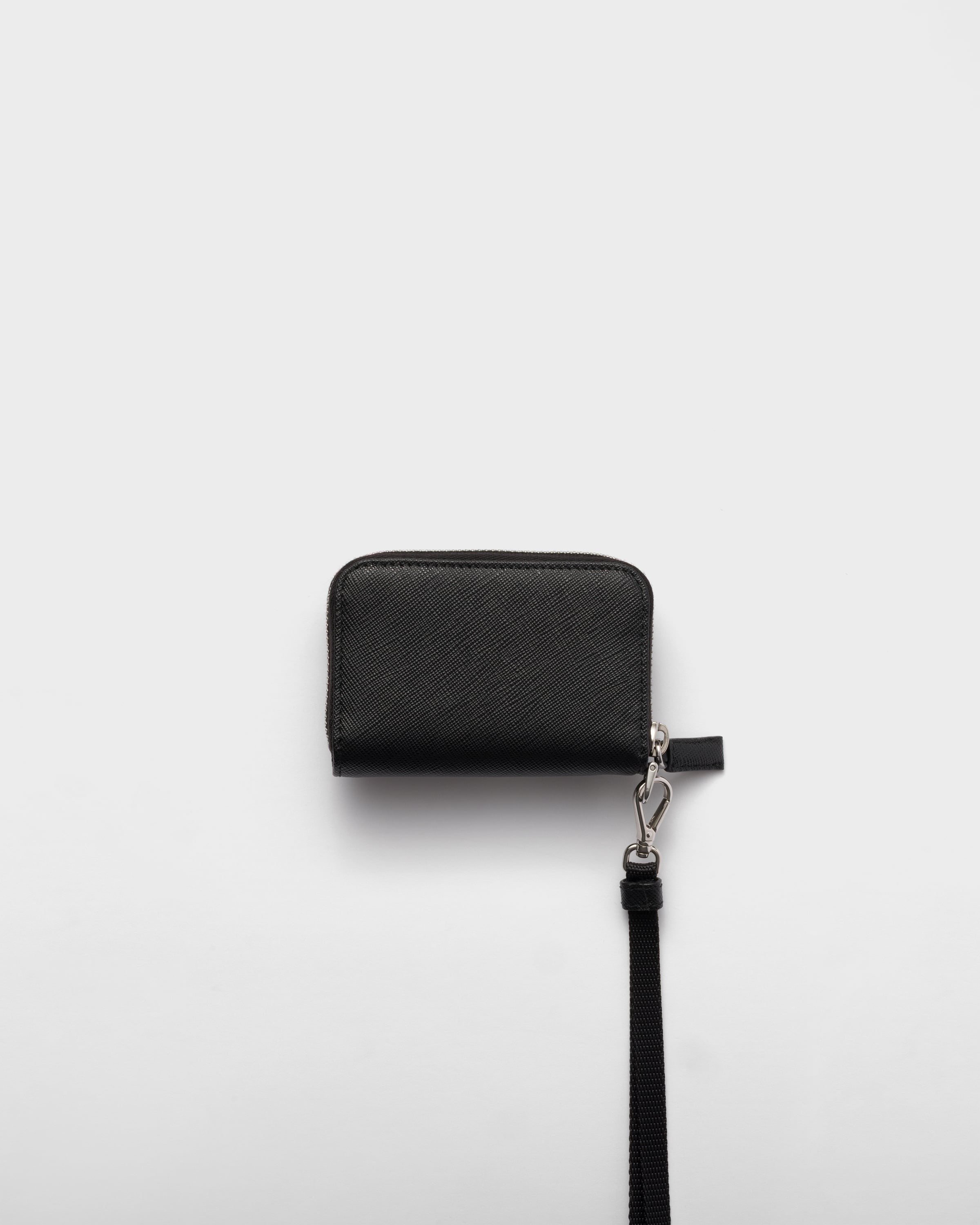 Saffiano leather coin purse Black