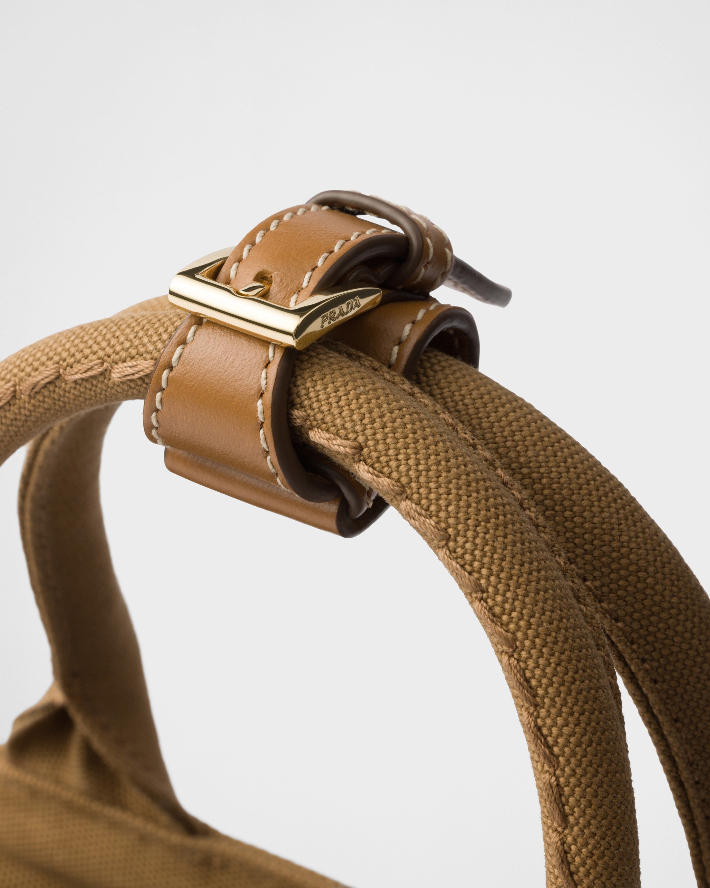Prada Jardinière cotton canvas mini handbag Tabacco