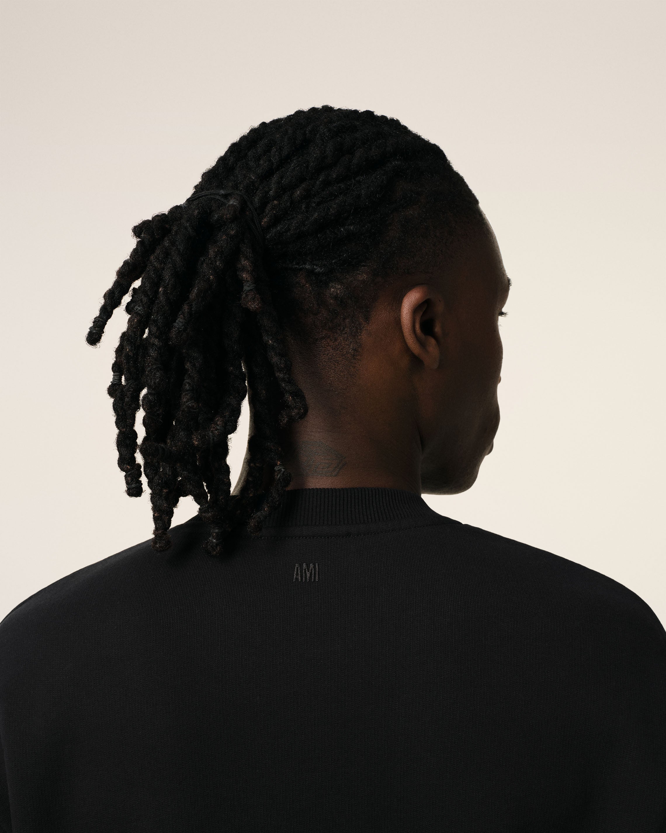 BLACK COTTON AMI DE COEUR SWEATSHIRT BLACK