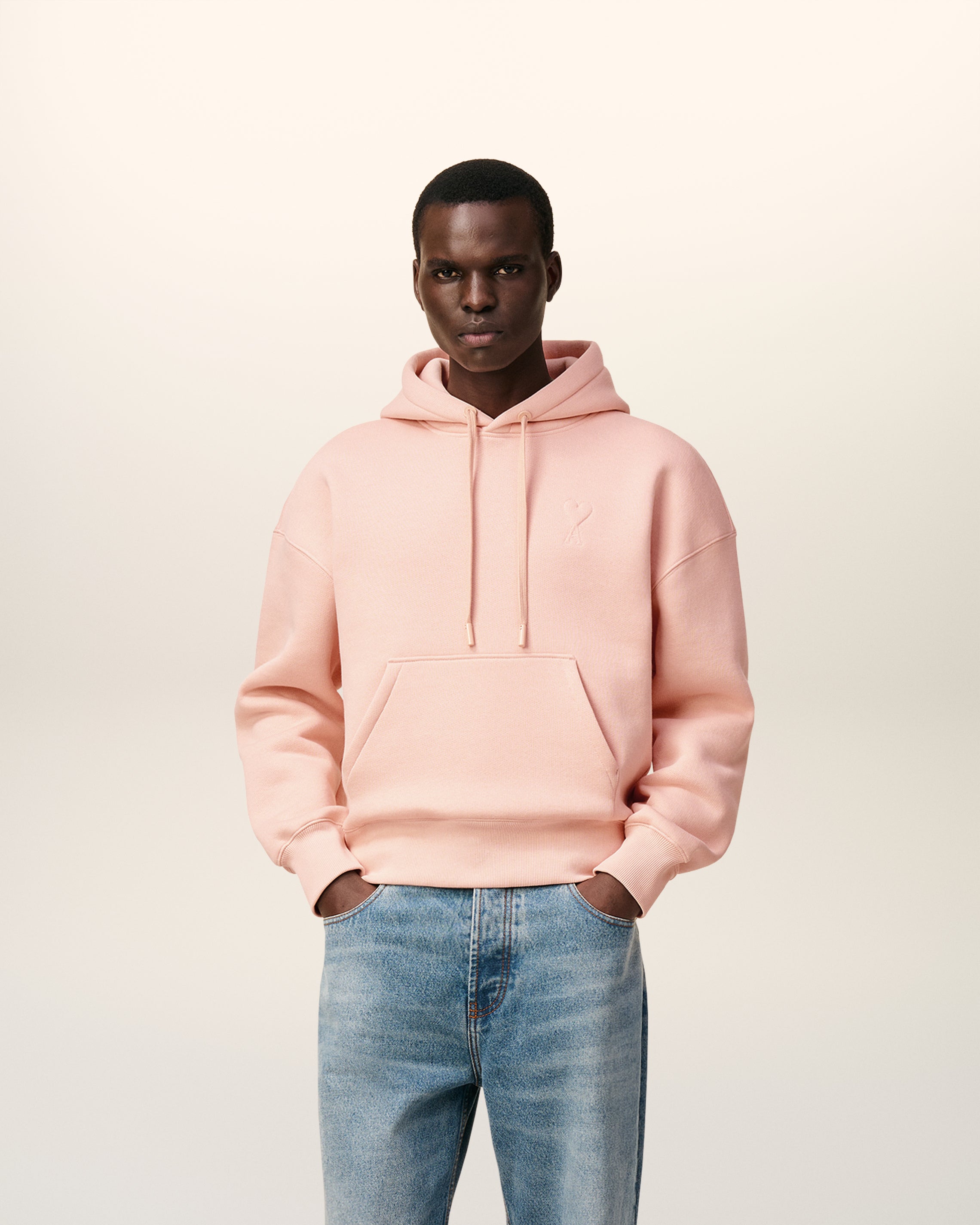 Pink Cotton Ami De Coeur Hoodie POWDER