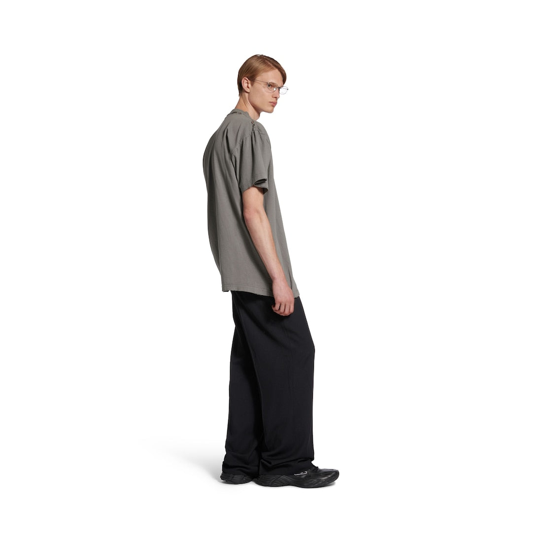 Men's Human Being Shifted T-shirt in Dark Grey