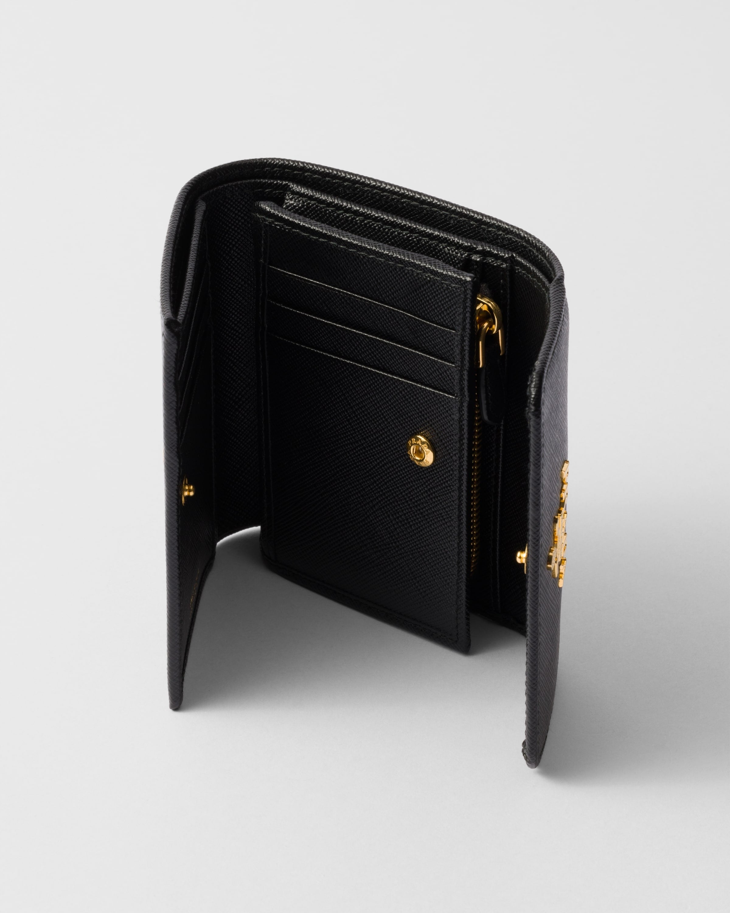 Small Saffiano Leather Wallet Black