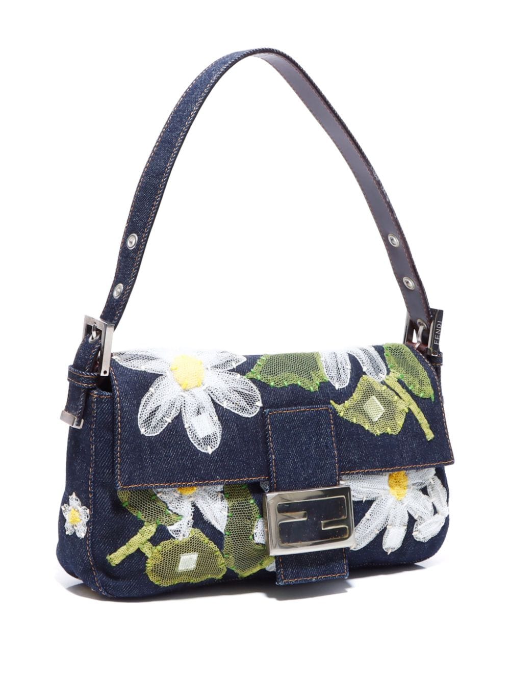 Fendi Mamma Baguette Flower Shoulder Bag