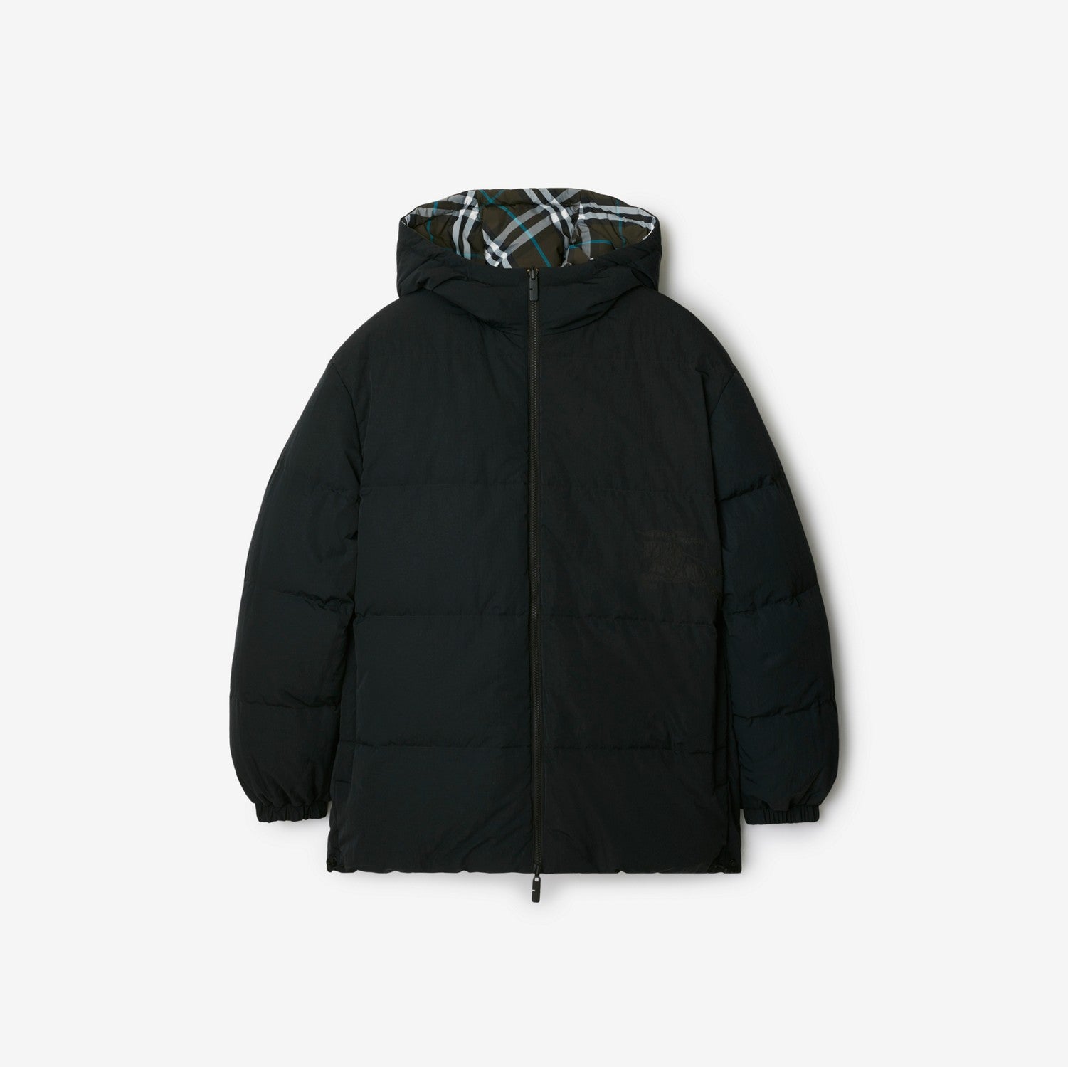 Reversible Check Nylon Puffer Jacket - Snug