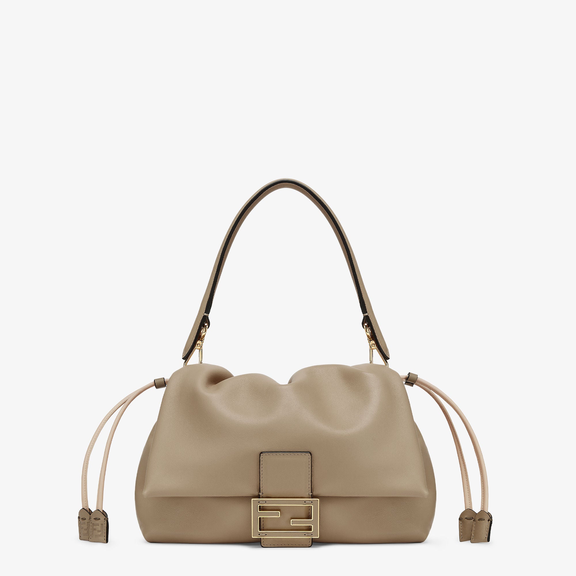 Mamma Baguette Medium Dove gray nappa leather bag
