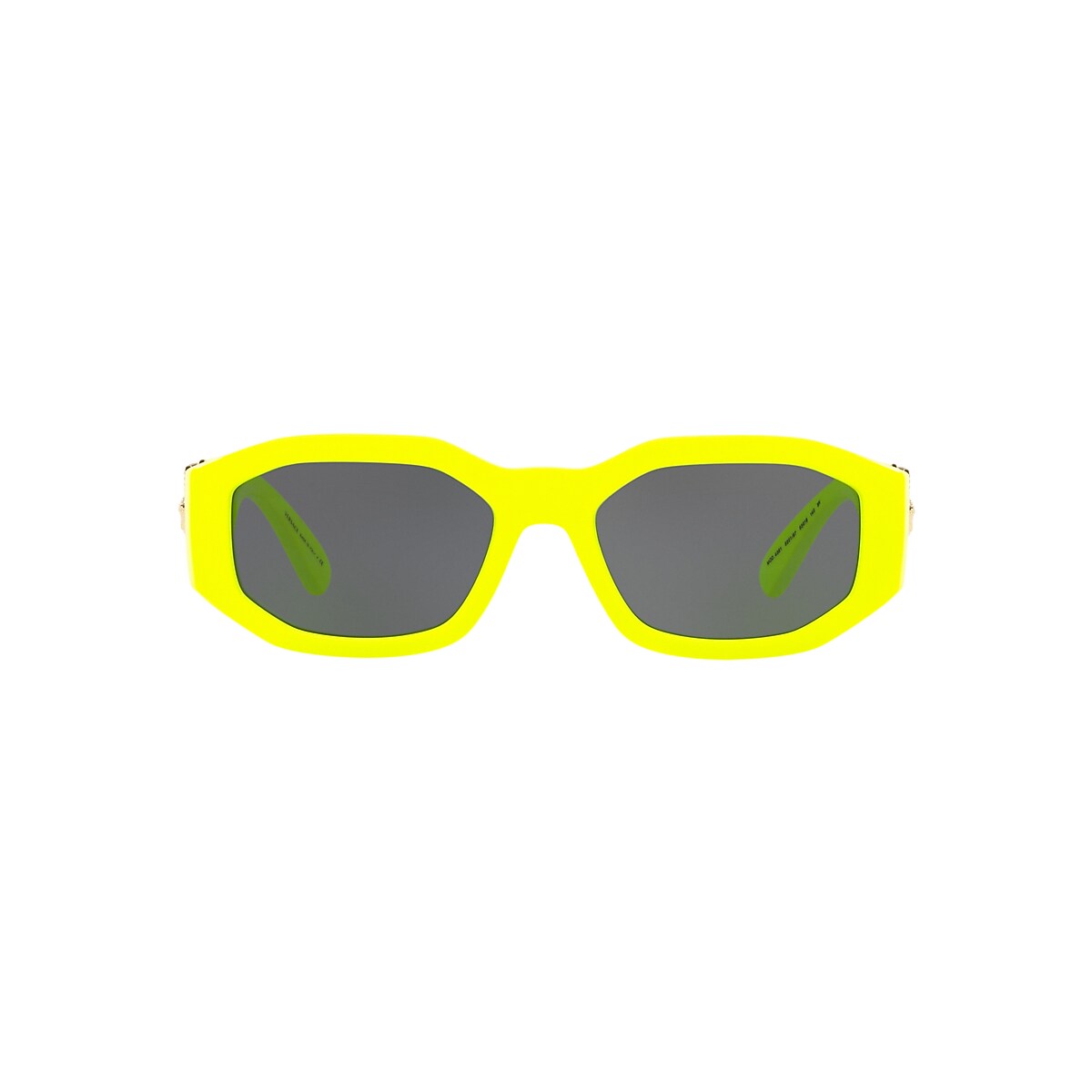 VERSACE VE4361 Biggie Yellow Fluo - Men Luxury Sunglasses, Dark Grey Lens