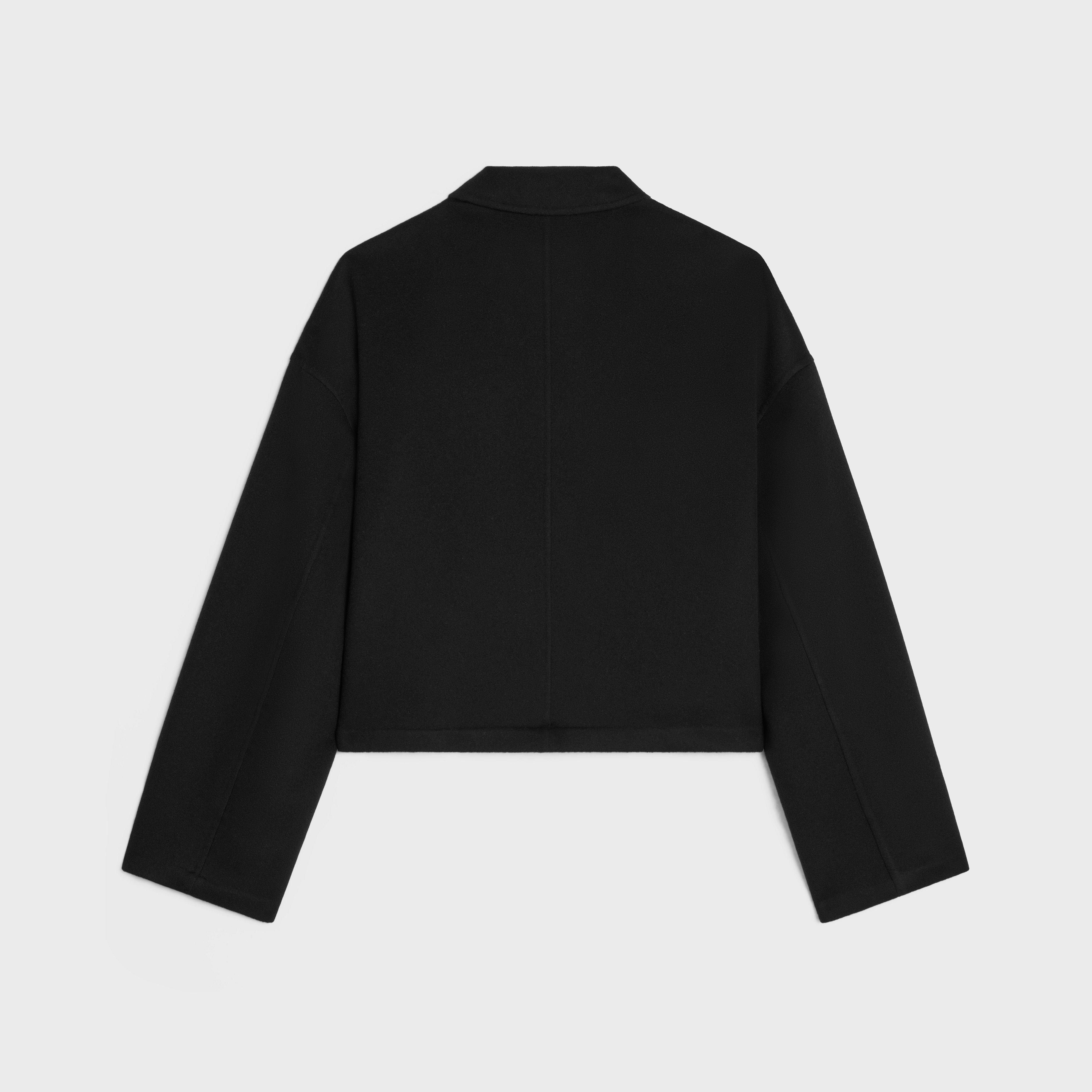 CARDIGAN JACKET IN DOUBLE FACED CASHMERE - BLACK