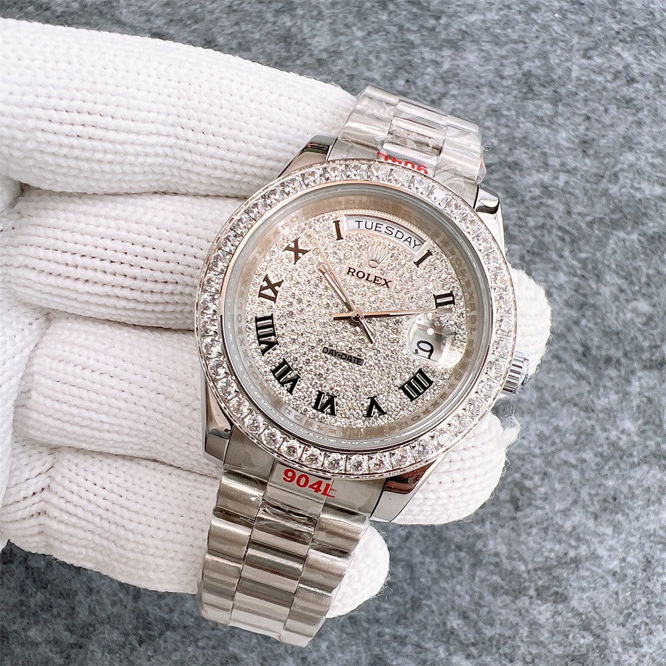 Rolex Day-Date 40mm Diamonds Silver Dial