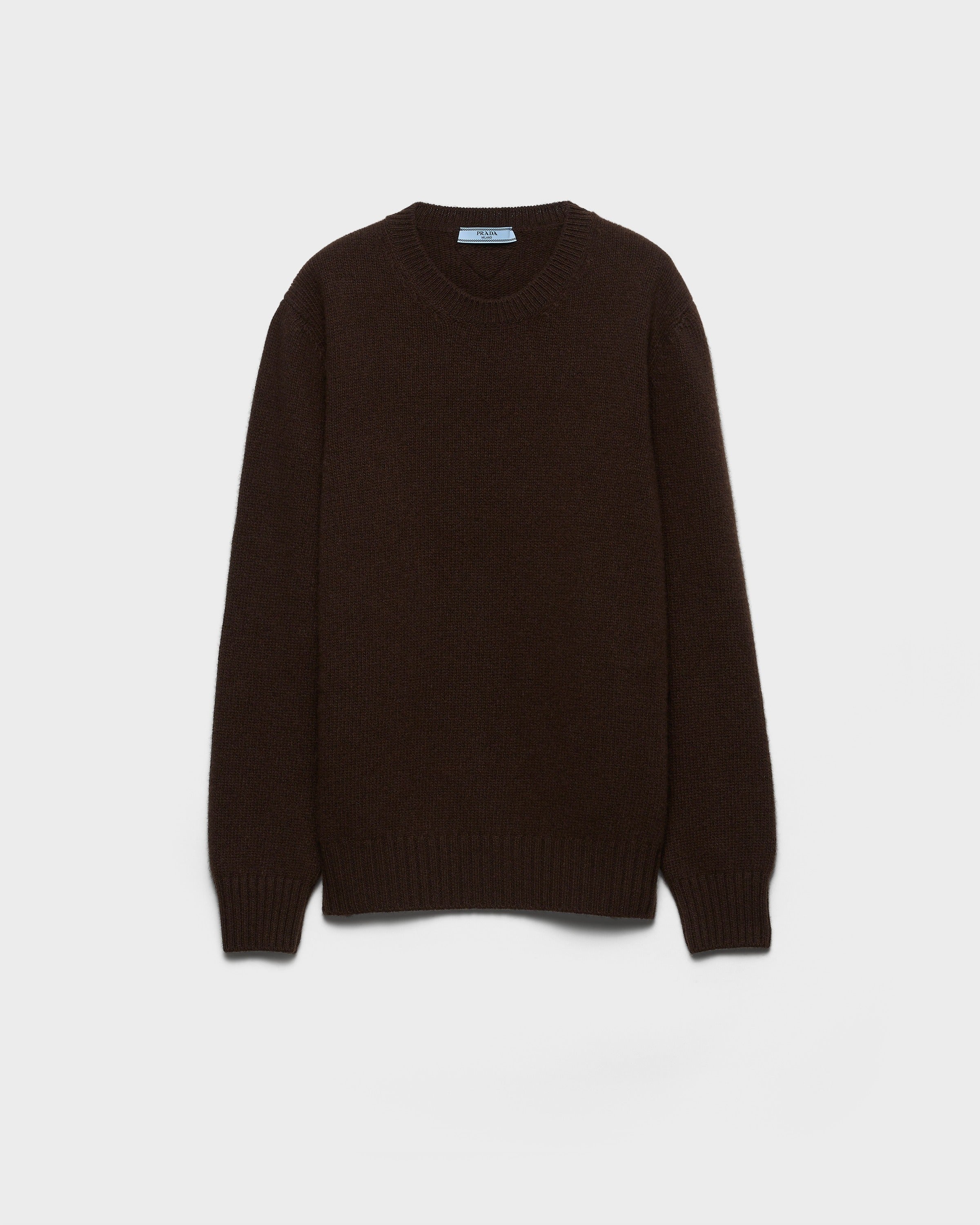 Wool and cashmere crew-neck sweater Dark Brown