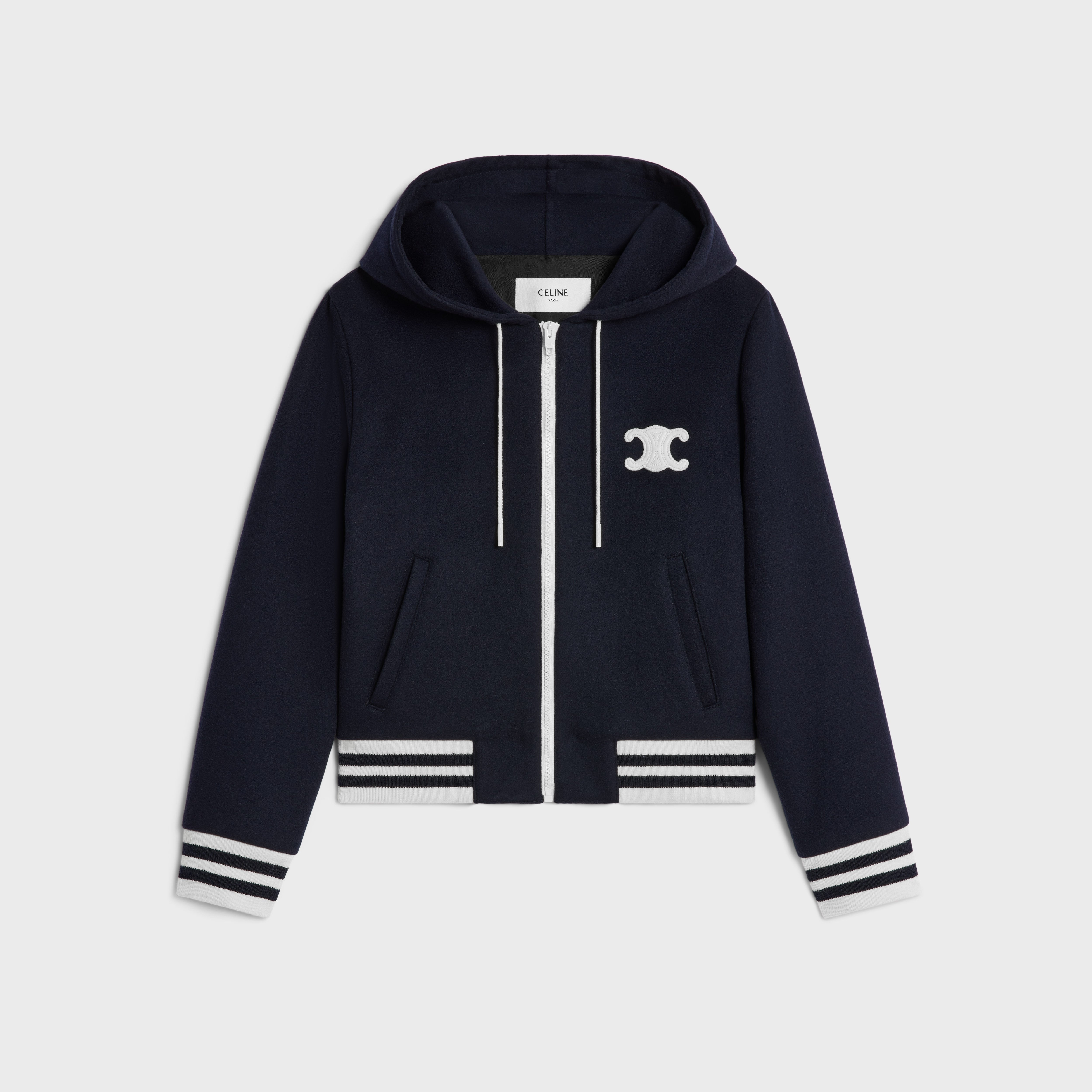 BLOUSON TRIOMPHE JACKET IN DOUBLE FACED CASHMERE - NAVY