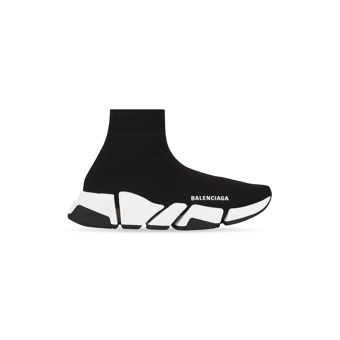 Speed 2.0 Sneaker in black recycled knit, white and black sole unit