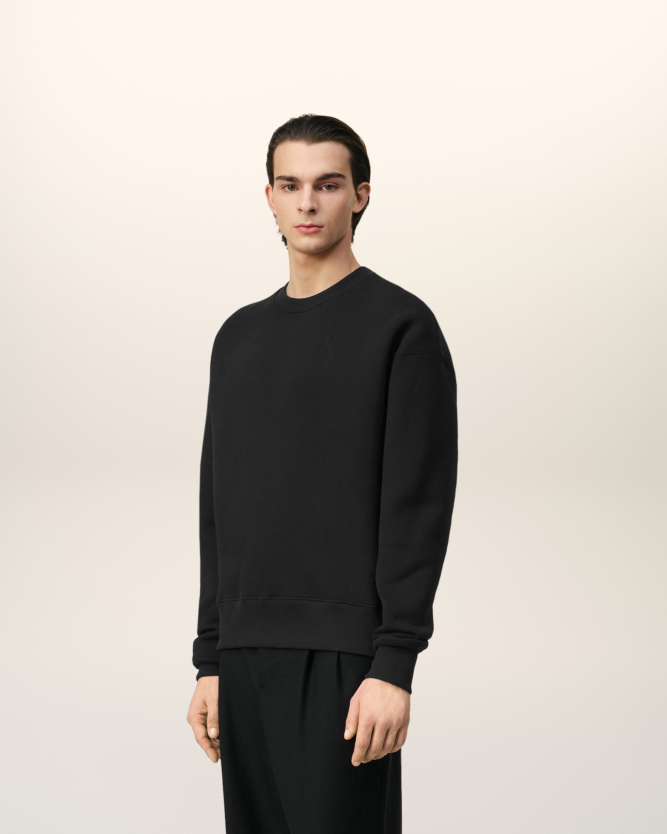 BLACK COTTON AMI DE COEUR SWEATSHIRT BLACK