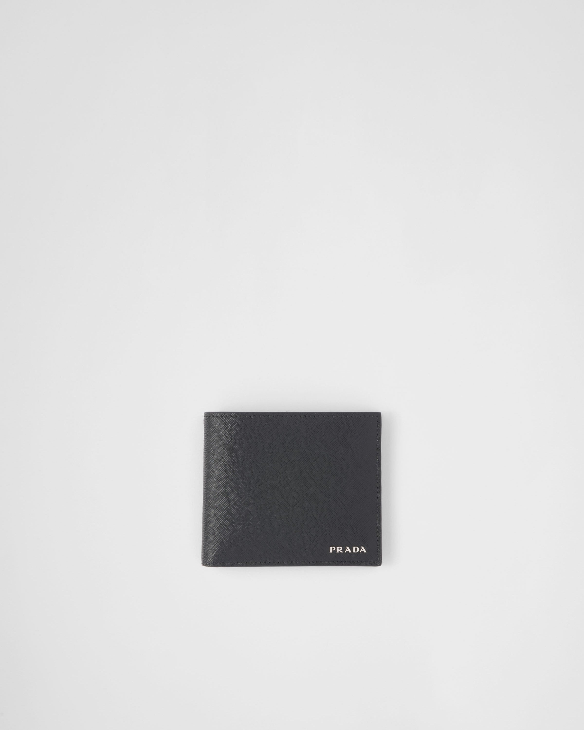 Saffiano Leather Wallet Black/Baltic Blue