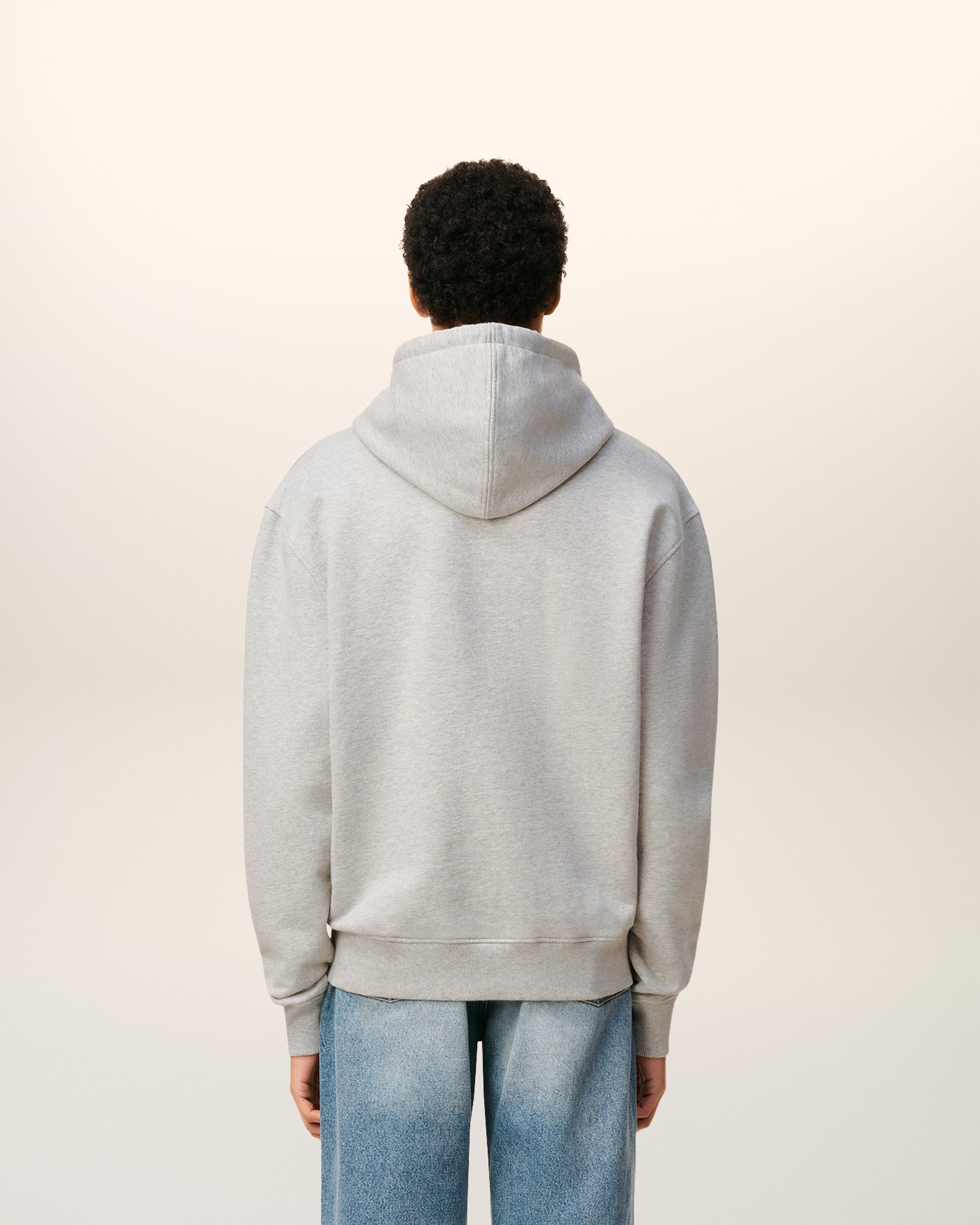 Grey Cotton Ami De Coeur Hoodie HEATHER ASH GREY