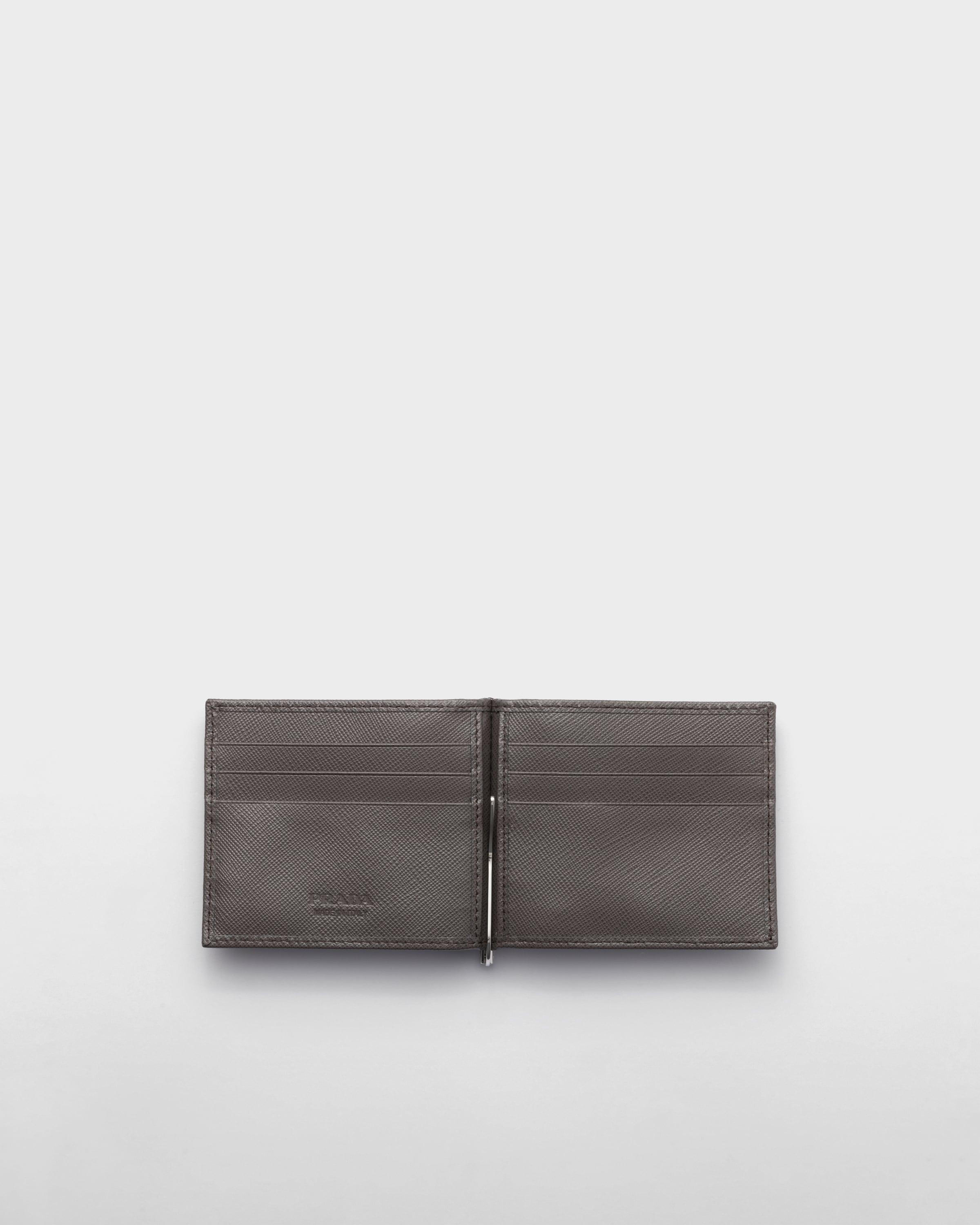 Saffiano Leather Wallet Smoky Gray