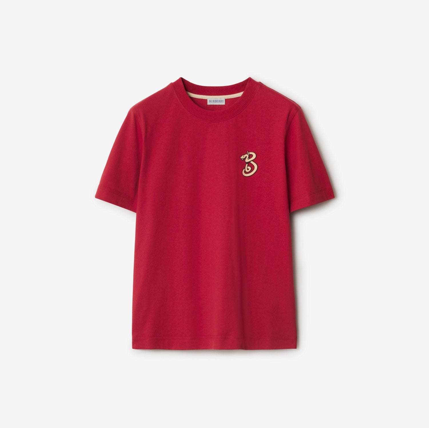 B Snake Cotton T-shirt - Geranium