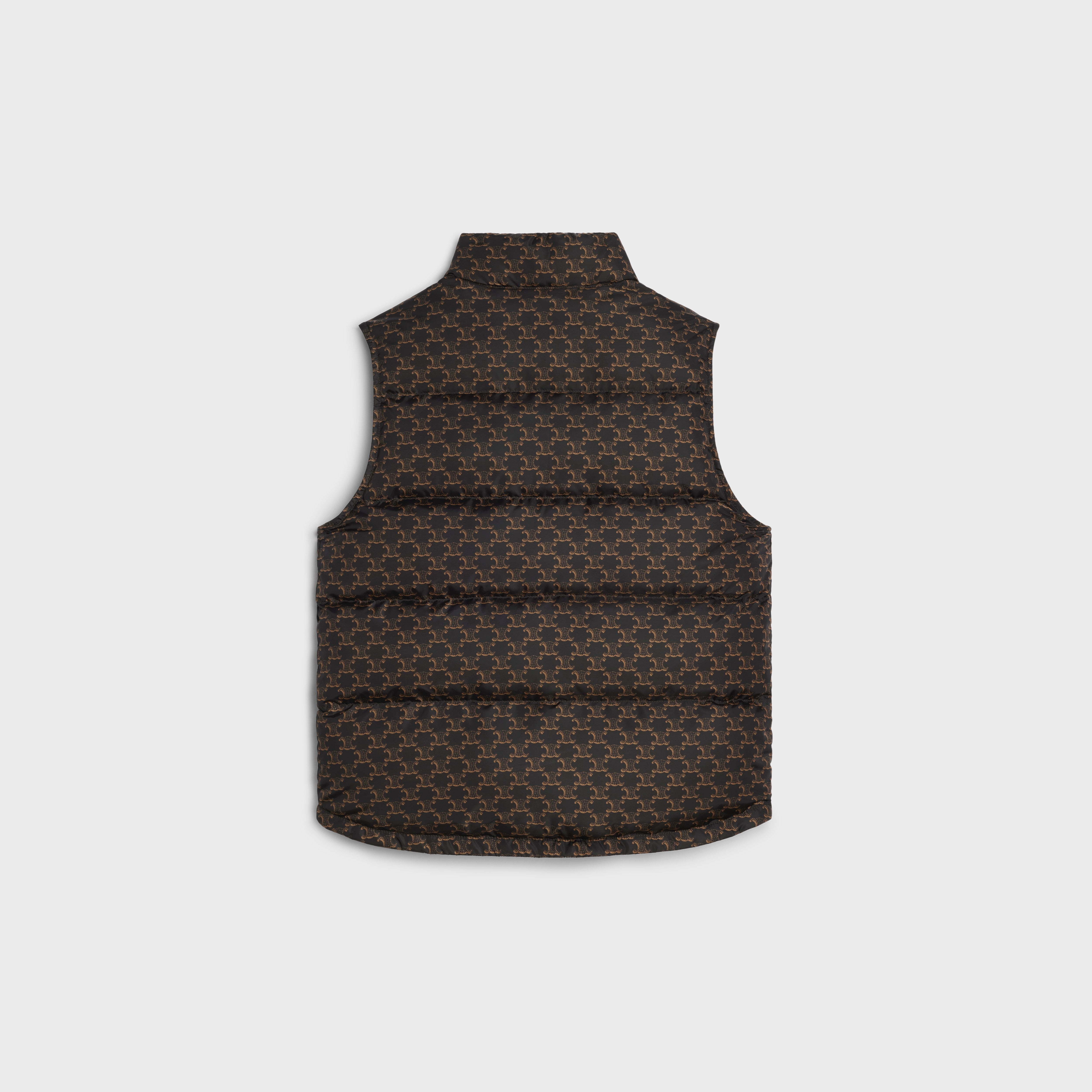 QUILTED VEST IN MONOGRAM NYLON - BEIGE / BLACK