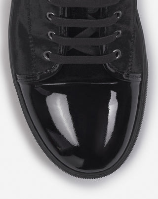 DBB1 SNEAKERS IN VELVET AND PATENT LEATHER - BLACK/BLACK