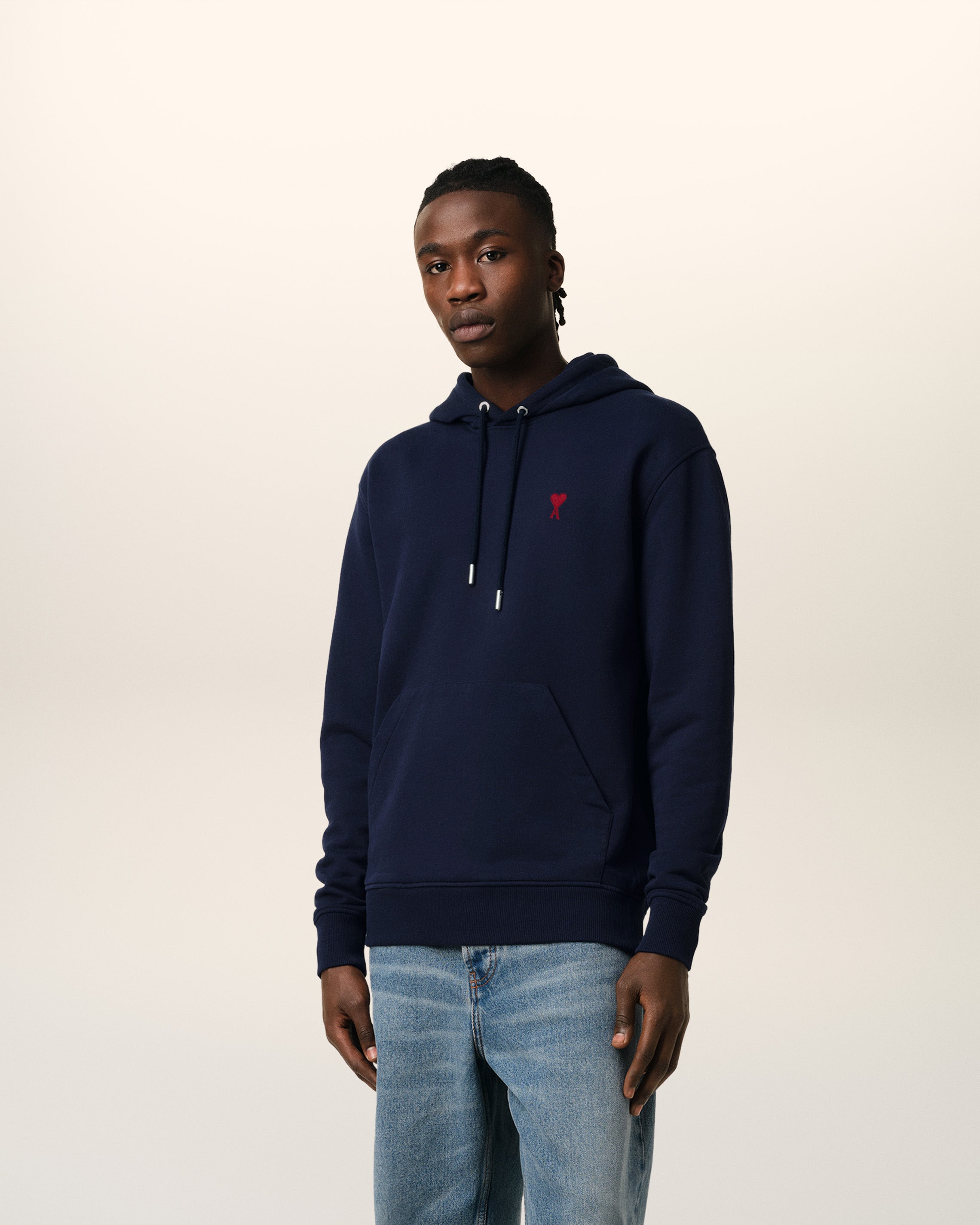 NAVY COTTON AMI DE COEUR HOODIE NIGHT BLUE