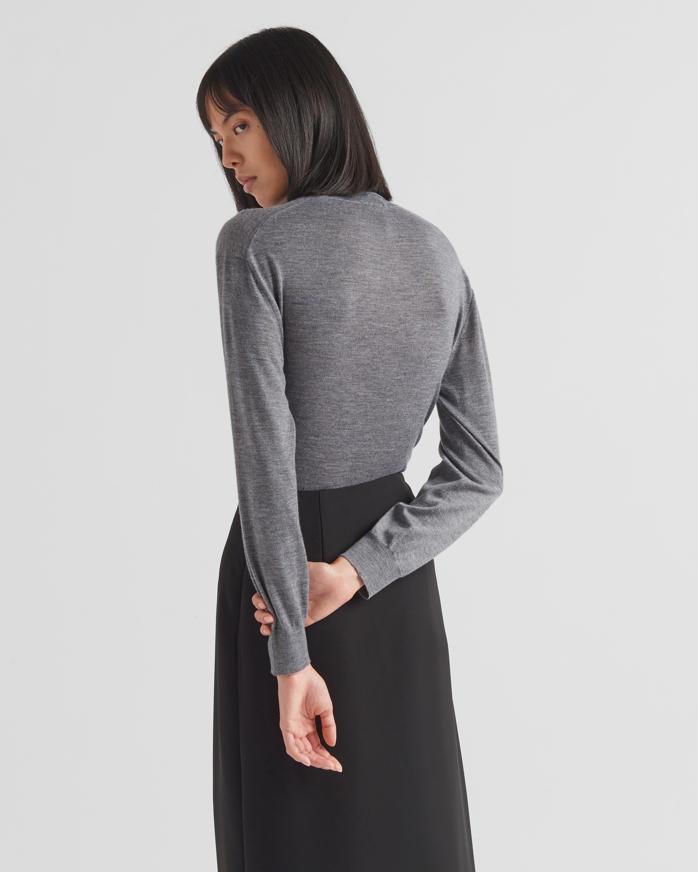 Cashmere and wool turtleneck sweater Slate Gray