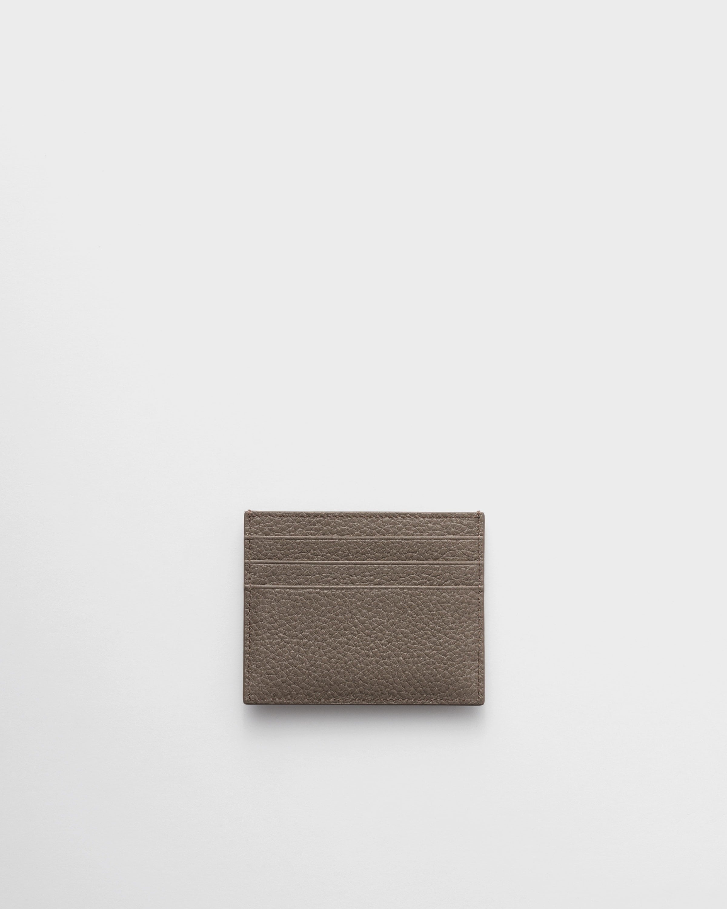 Leather card holder Bamboo Gray
