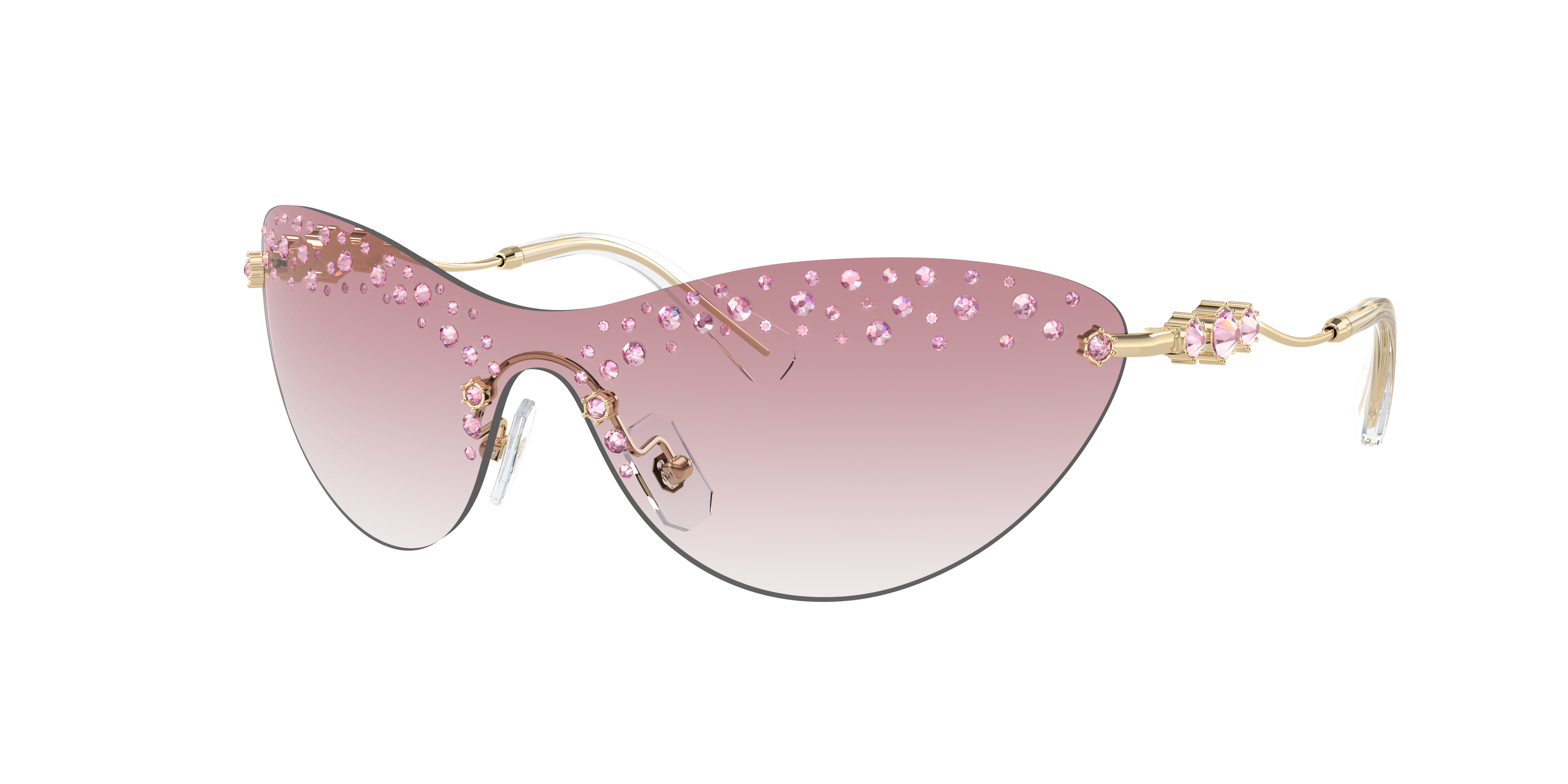 SWAROVSKI SK7023 Pale Gold - Women Sunglasses, Clear Gradient Pink Lens