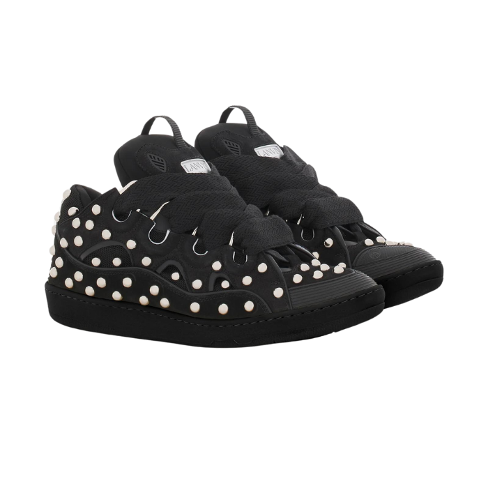 Lanvin Studded Leather Curb Black