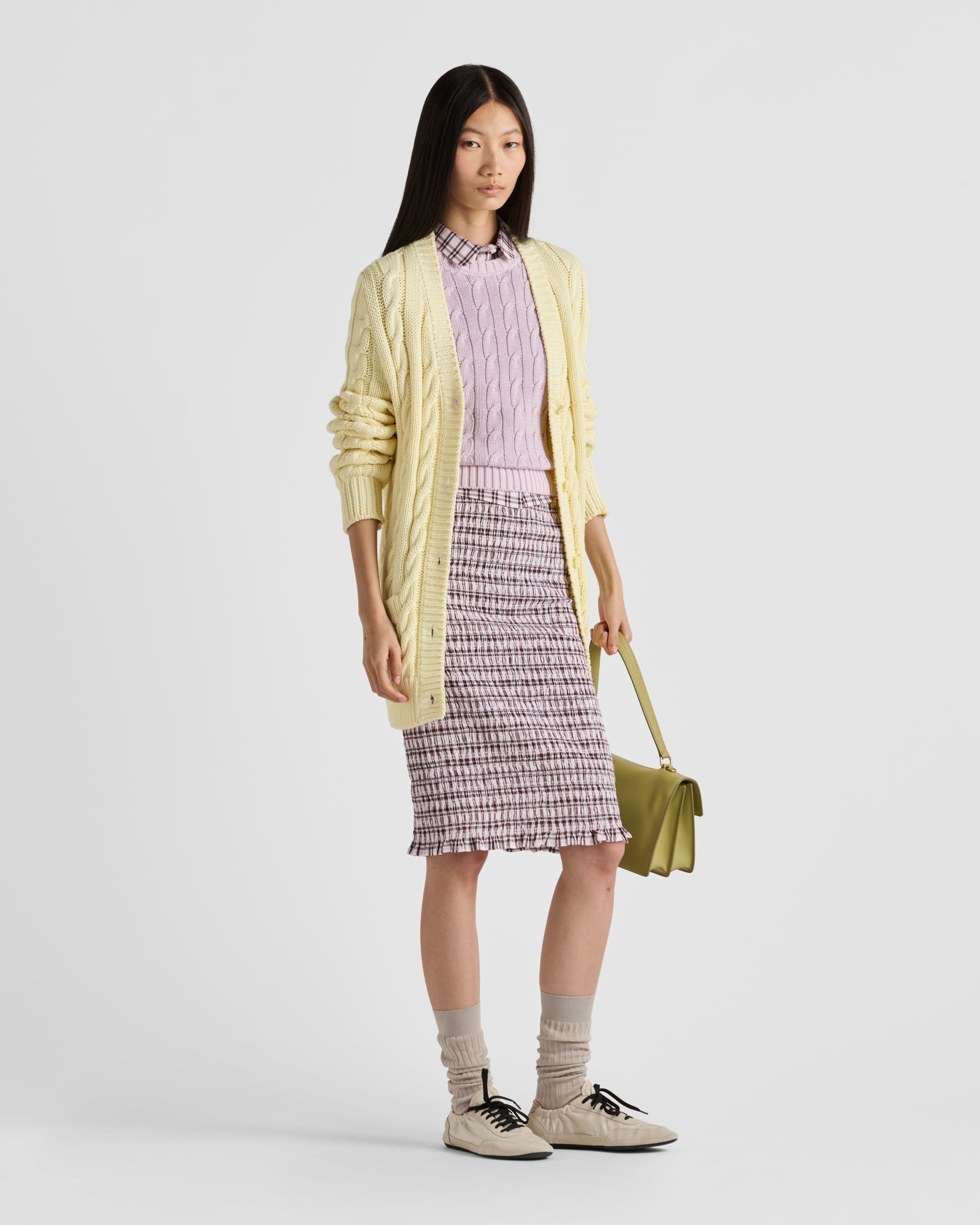 Cotton crew-neck sweater Mauve