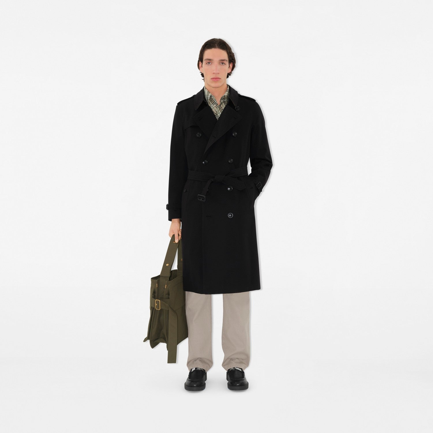 Long Kensington Heritage Trench Coat - Black