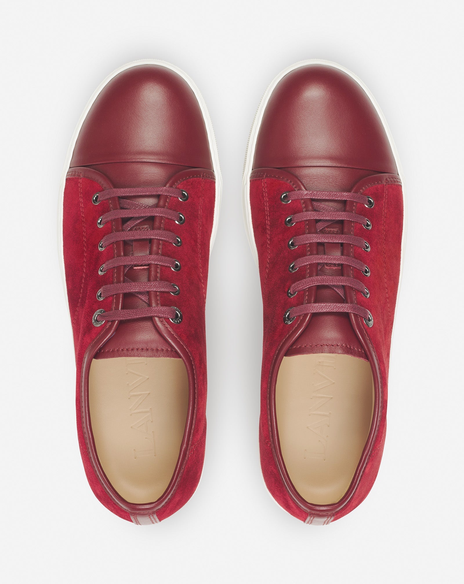 DBB1 LEATHER AND SUEDE SNEAKERS - BURGUNDY