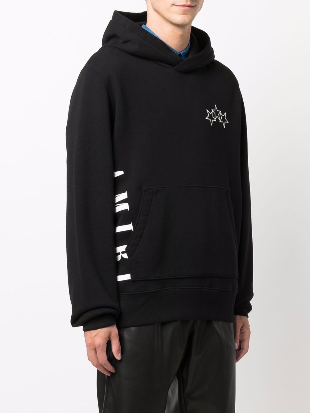 Star-print logo hoodie