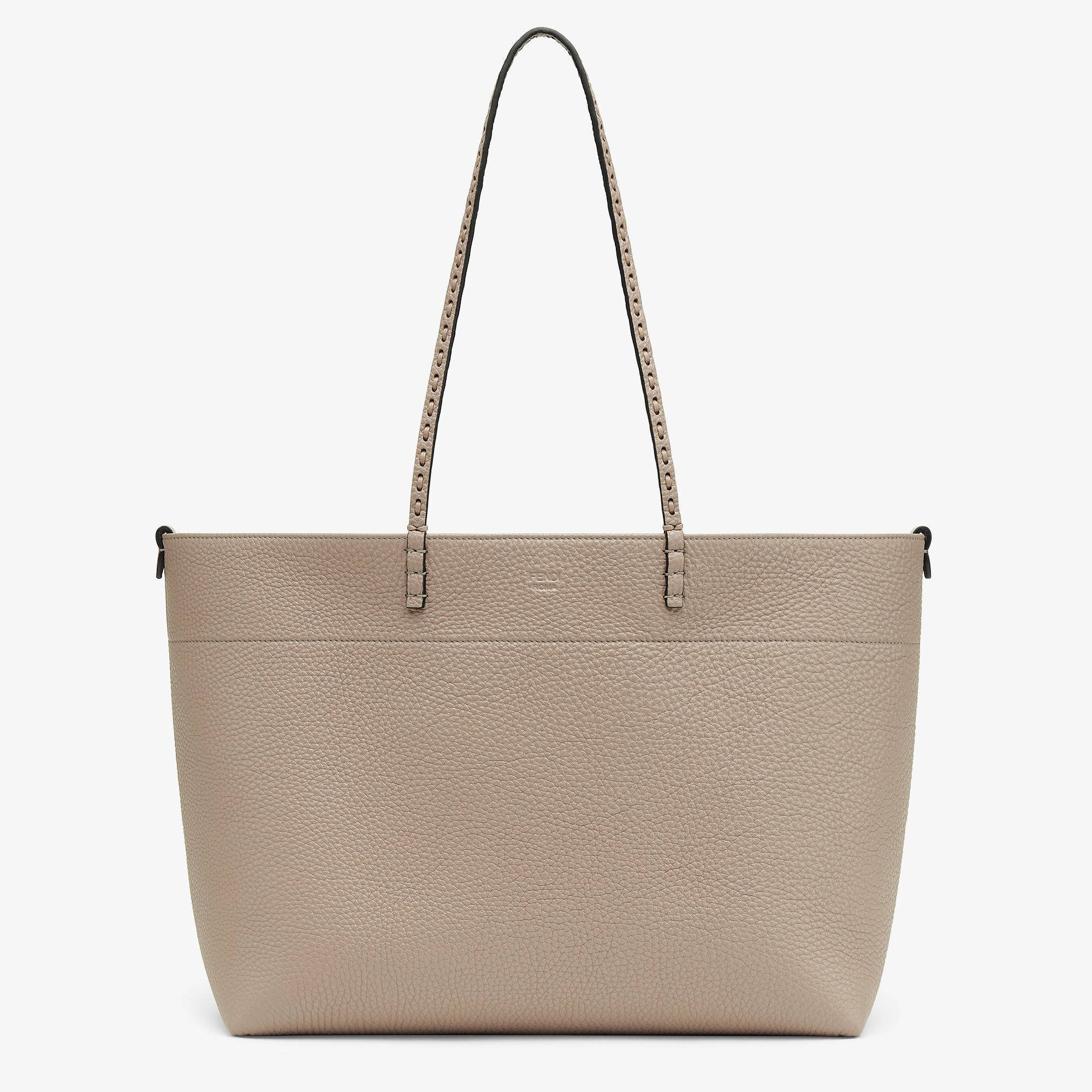 Medium Roll Dove gray Selleria shopper with 218 hand-sewn topstitches