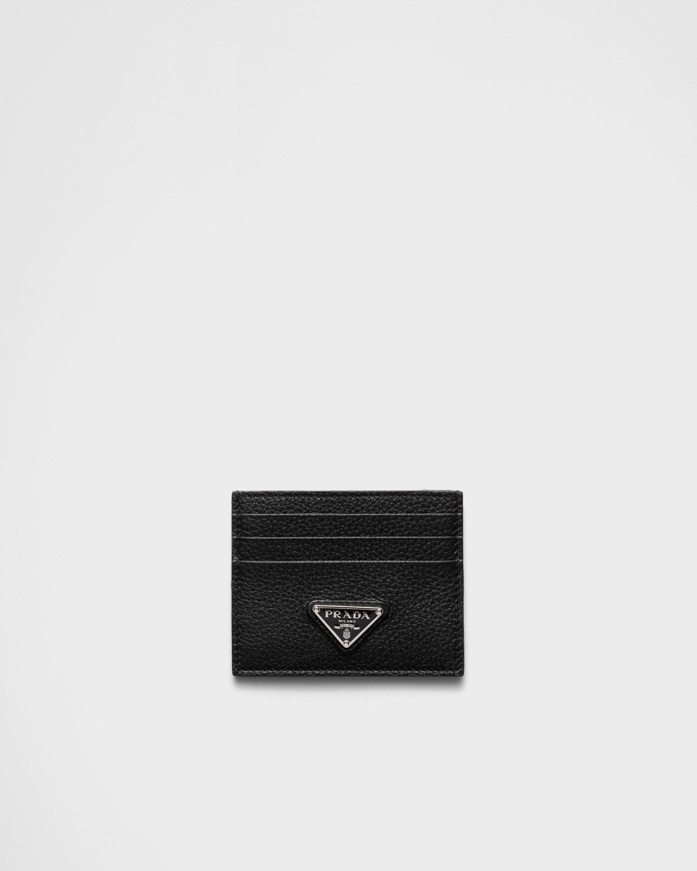 Leather card holder Black