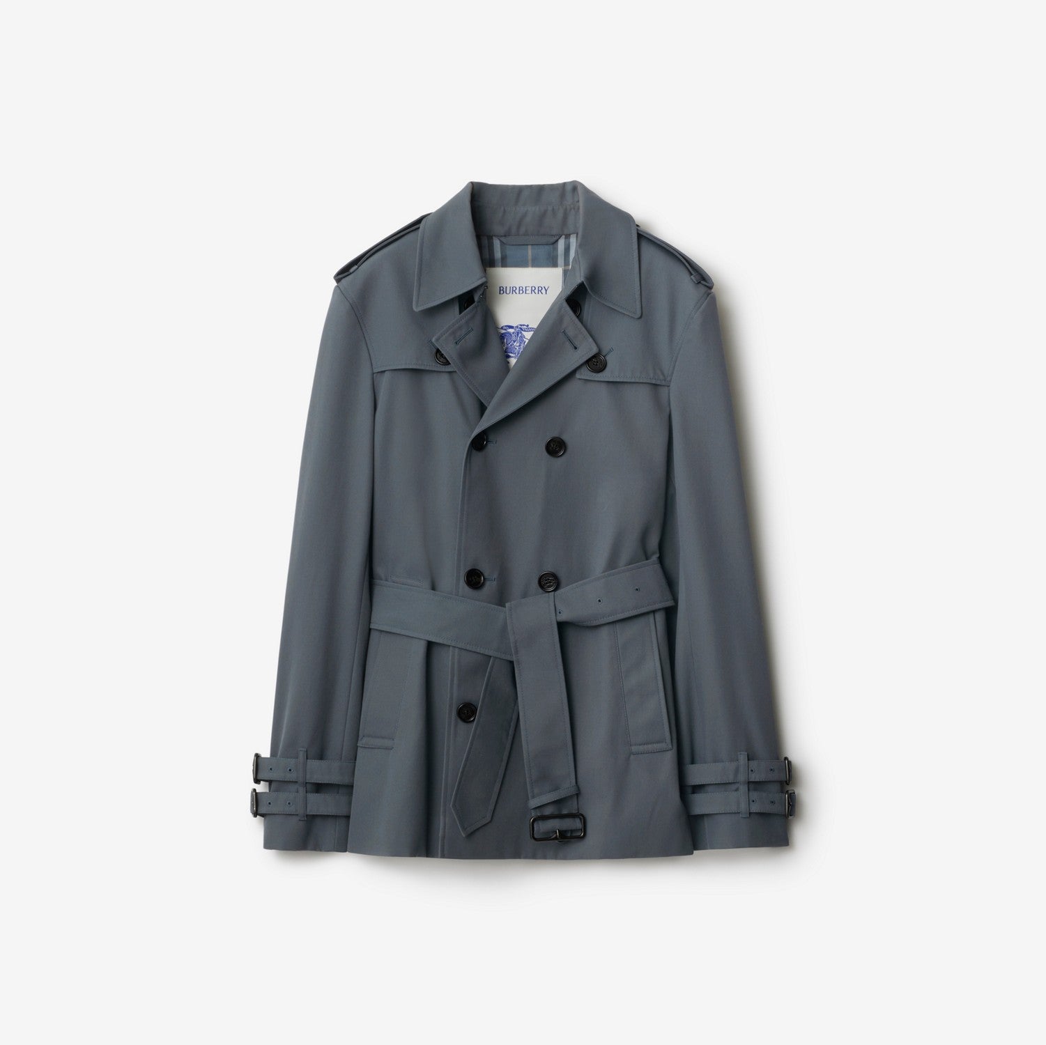 Short Gabardine Trench Coat - Magnet