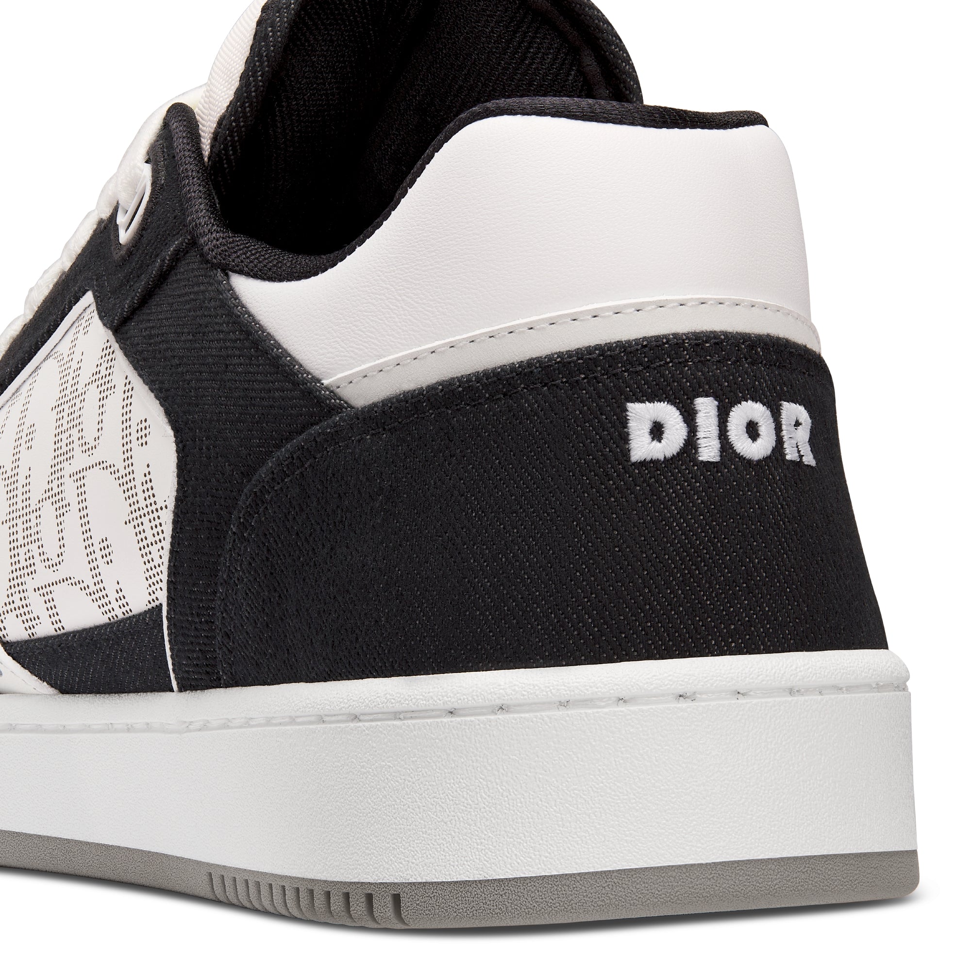 B27 Low-Top Sneaker - White Smooth Calfskin, Black Denim and White Dior Oblique Galaxy Leather