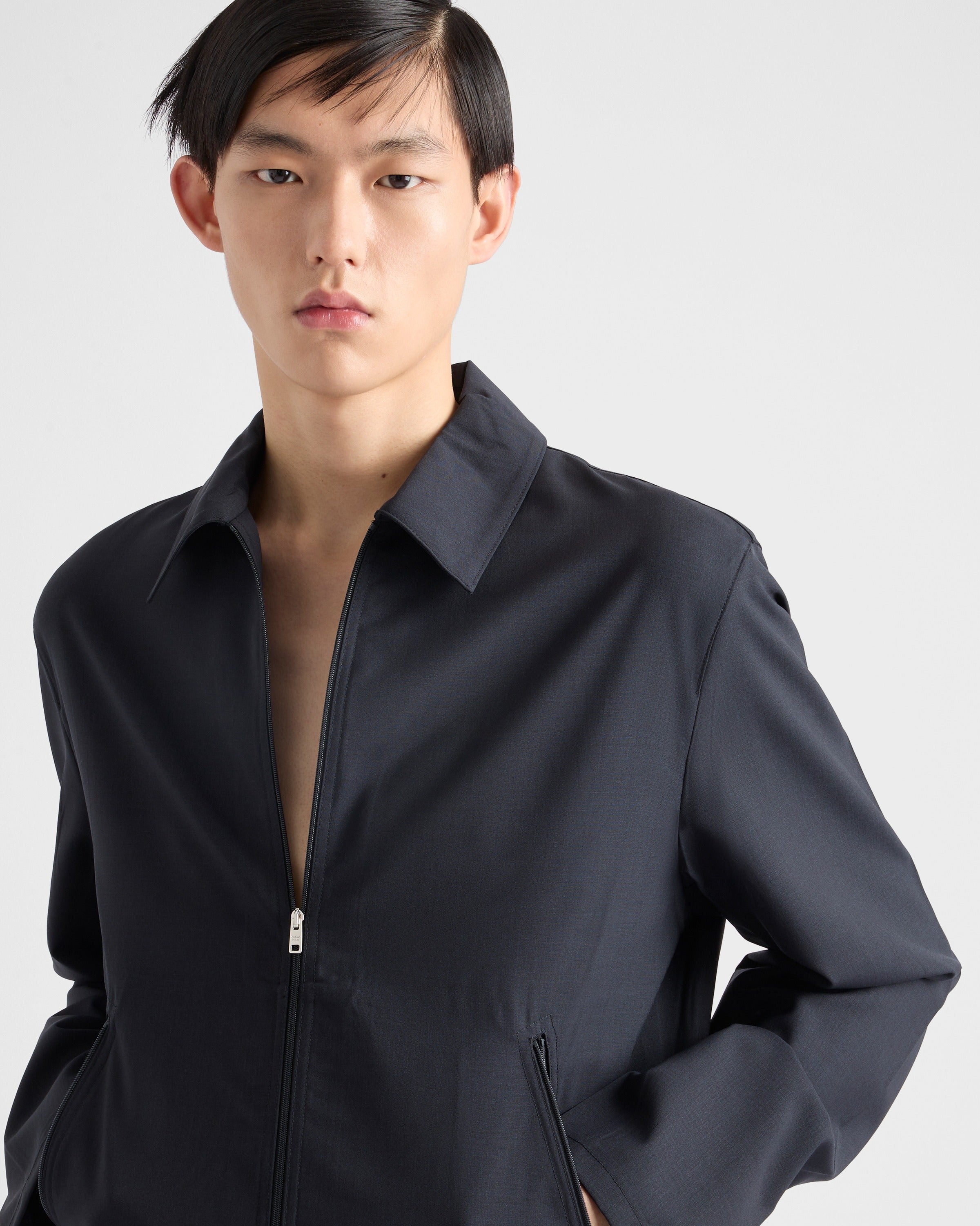 Wool blouson jacket Navy