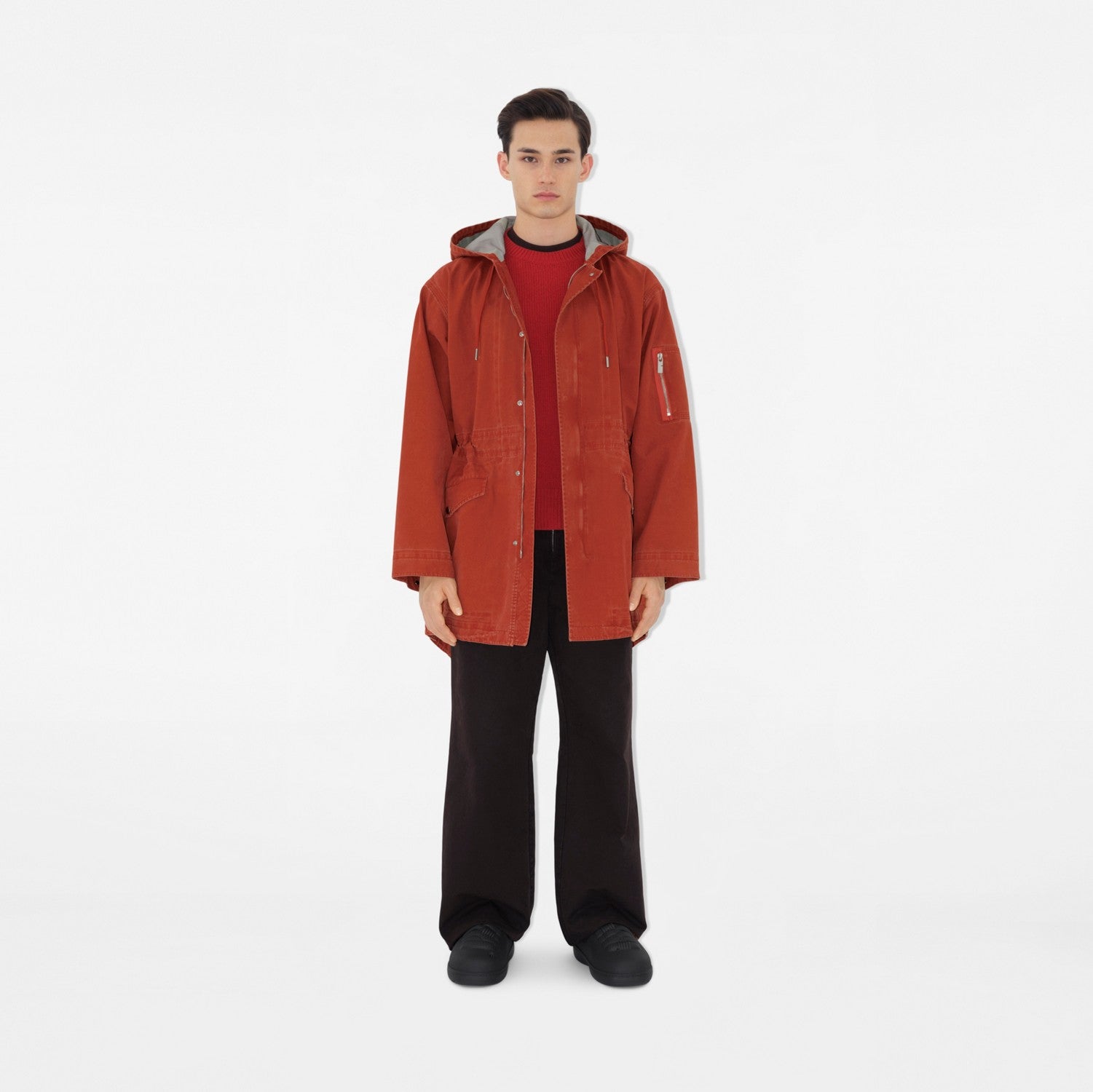 Bonded Cotton Parka - Rust