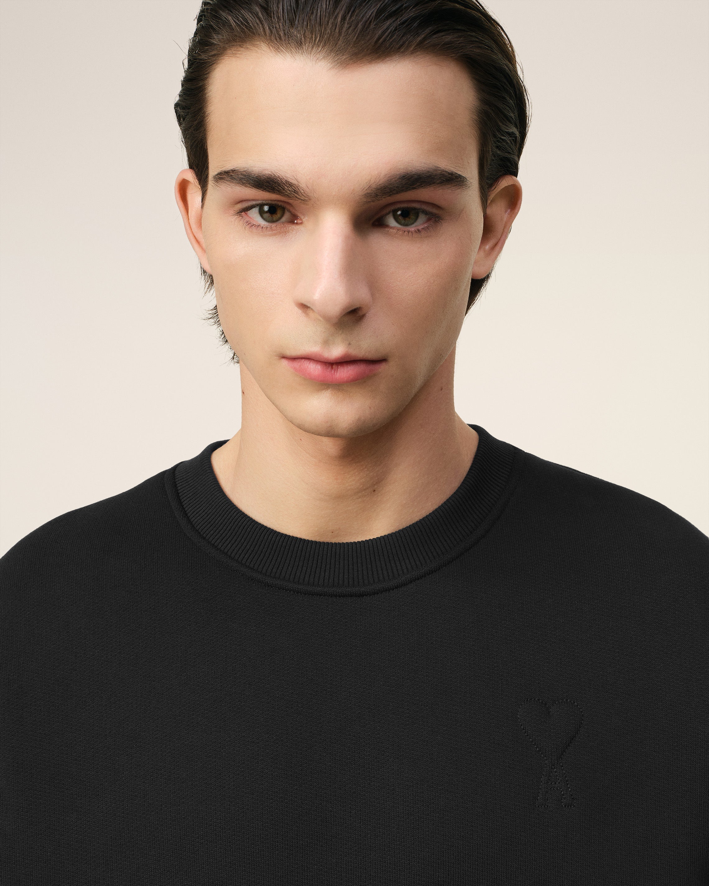 BLACK COTTON AMI DE COEUR SWEATSHIRT BLACK