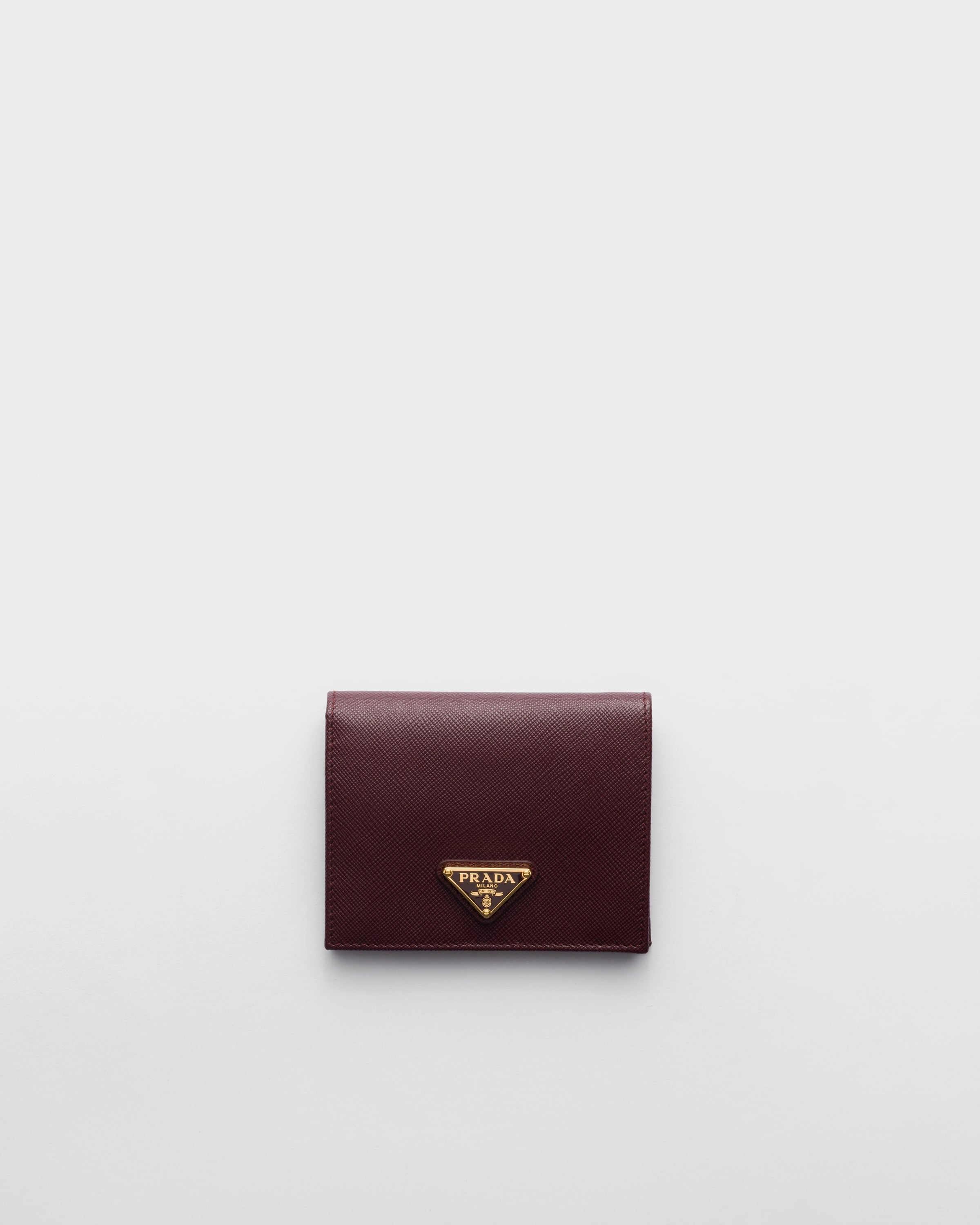 Small Saffiano Leather Wallet Burgundy