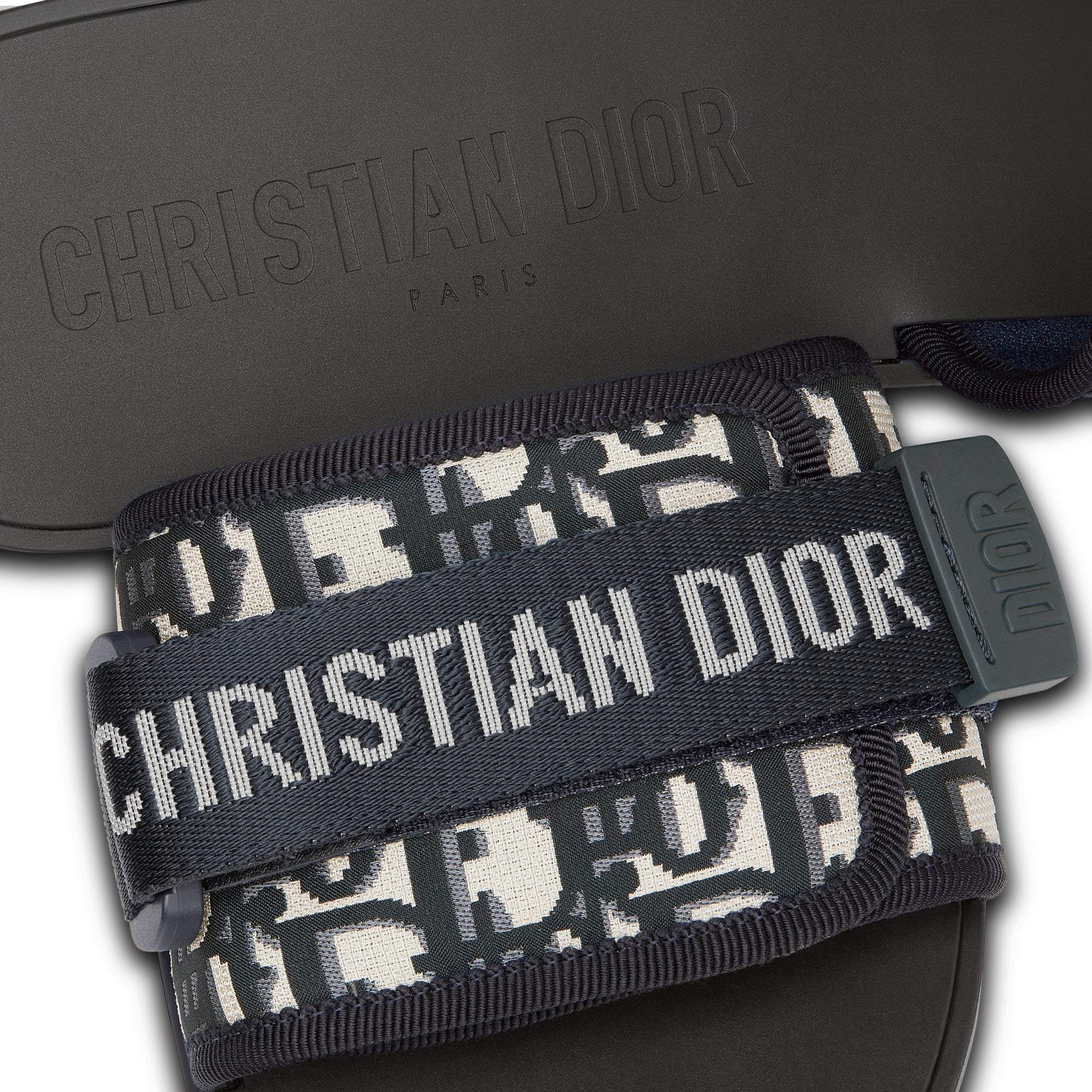 Dio(r)evolution Slide - Shiny Technical Fabric with Deep Blue Dior Oblique Print