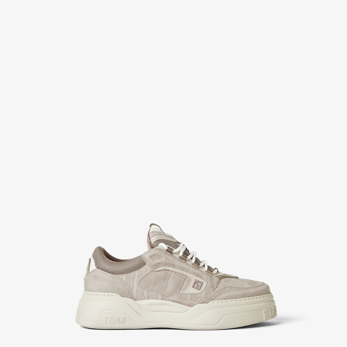 Fendi Force Trainers Grey Leather Low-Tops