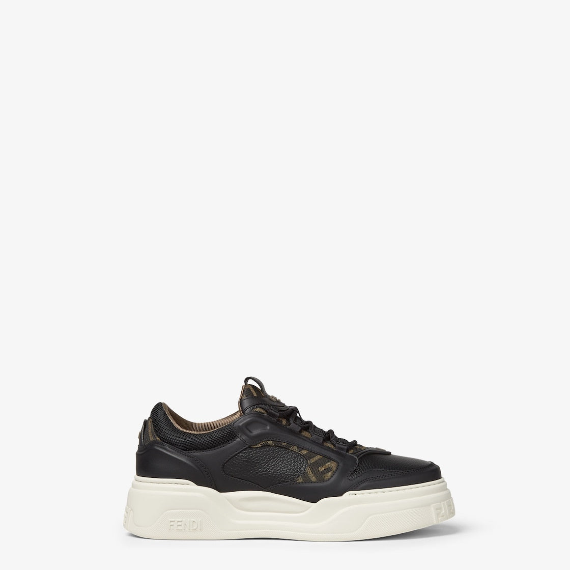Fendi Force Trainers Black Leather Low-Tops